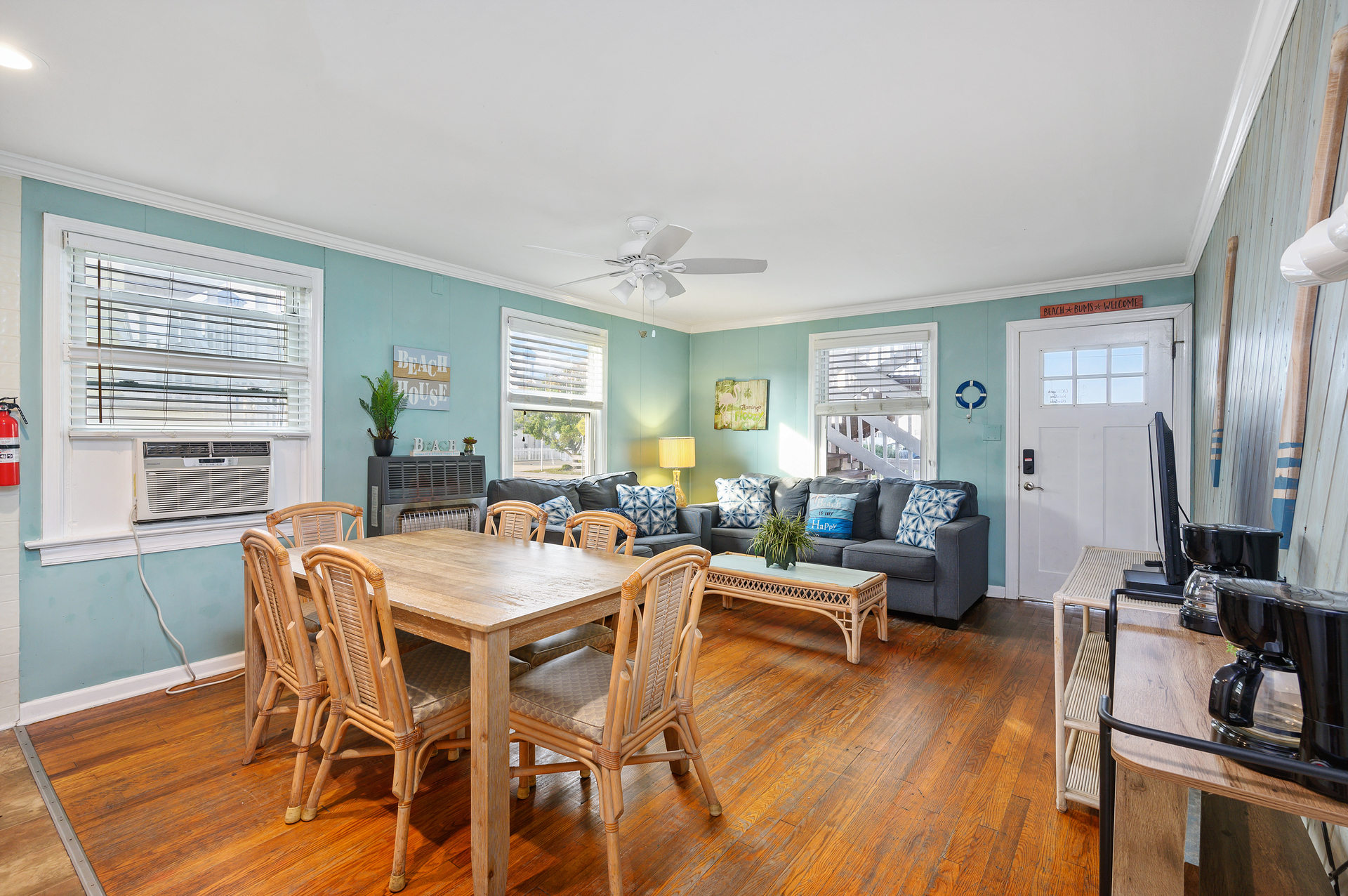 This wide open living space keeps the family together and comfortable as you relax after a fun day in the sun