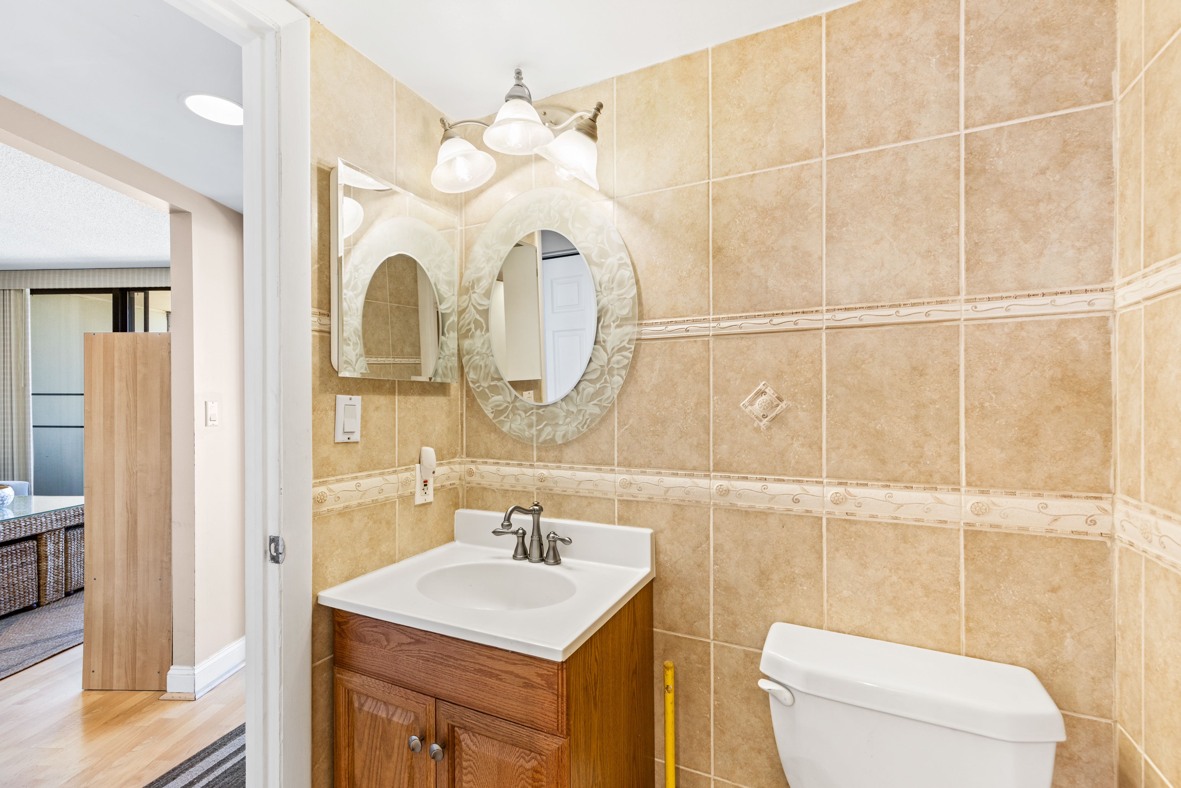 Unique Shared Bath attached to the Bedrooms.