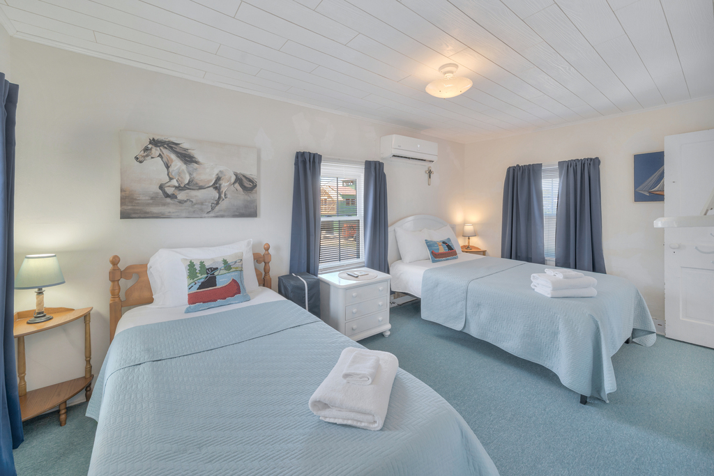 Upstairs, Bedroom 2 has a Full and a Twin.
