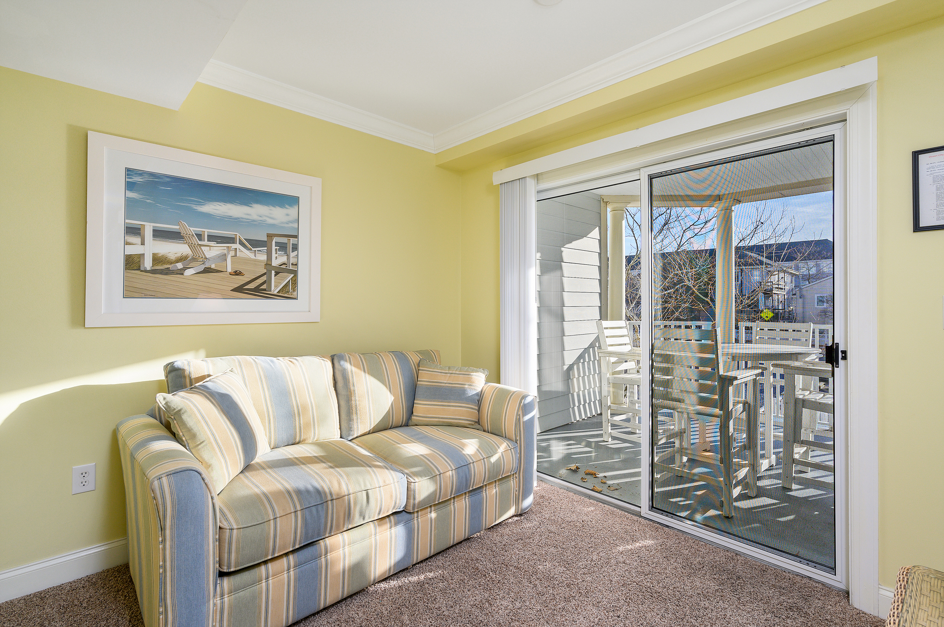 The second floor sitting area with Sleeper sofa and balcony access is sure to be a quiet retreat