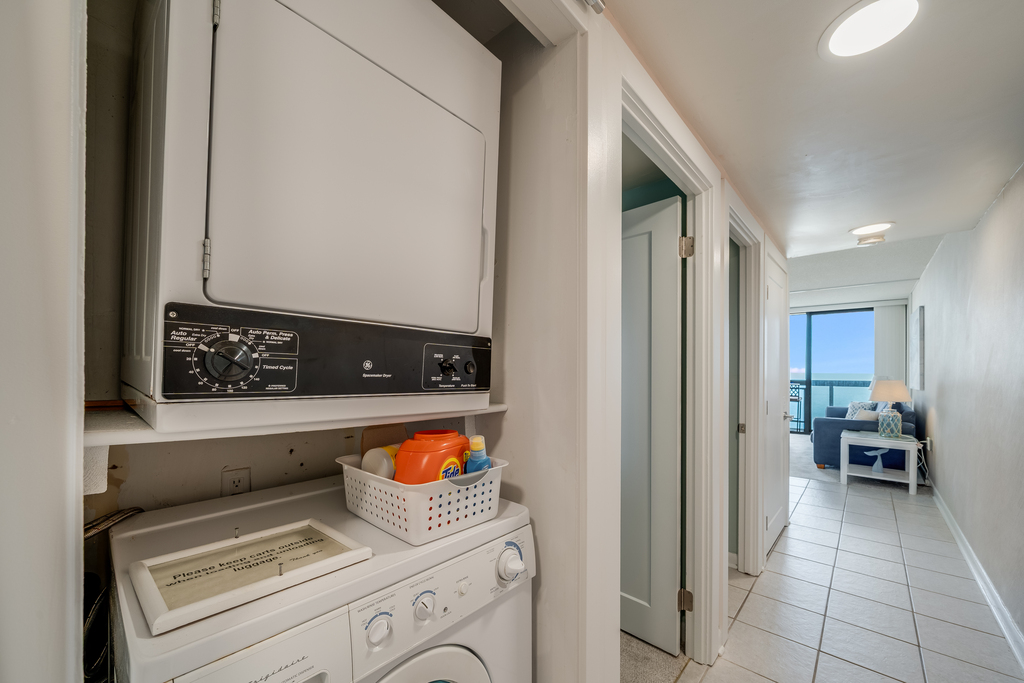 Enjoy the ultimate convenience of an in-unit washer and dryer - perfect for keeping beach towels fresh!