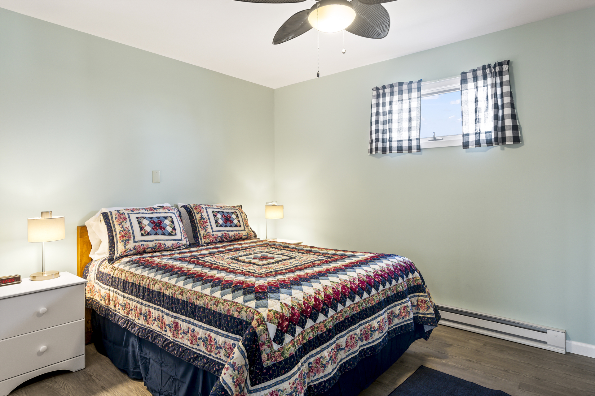 Private Bedroom has a Queen Bed, plus there's a Sleeper Sofa in the Living Area.