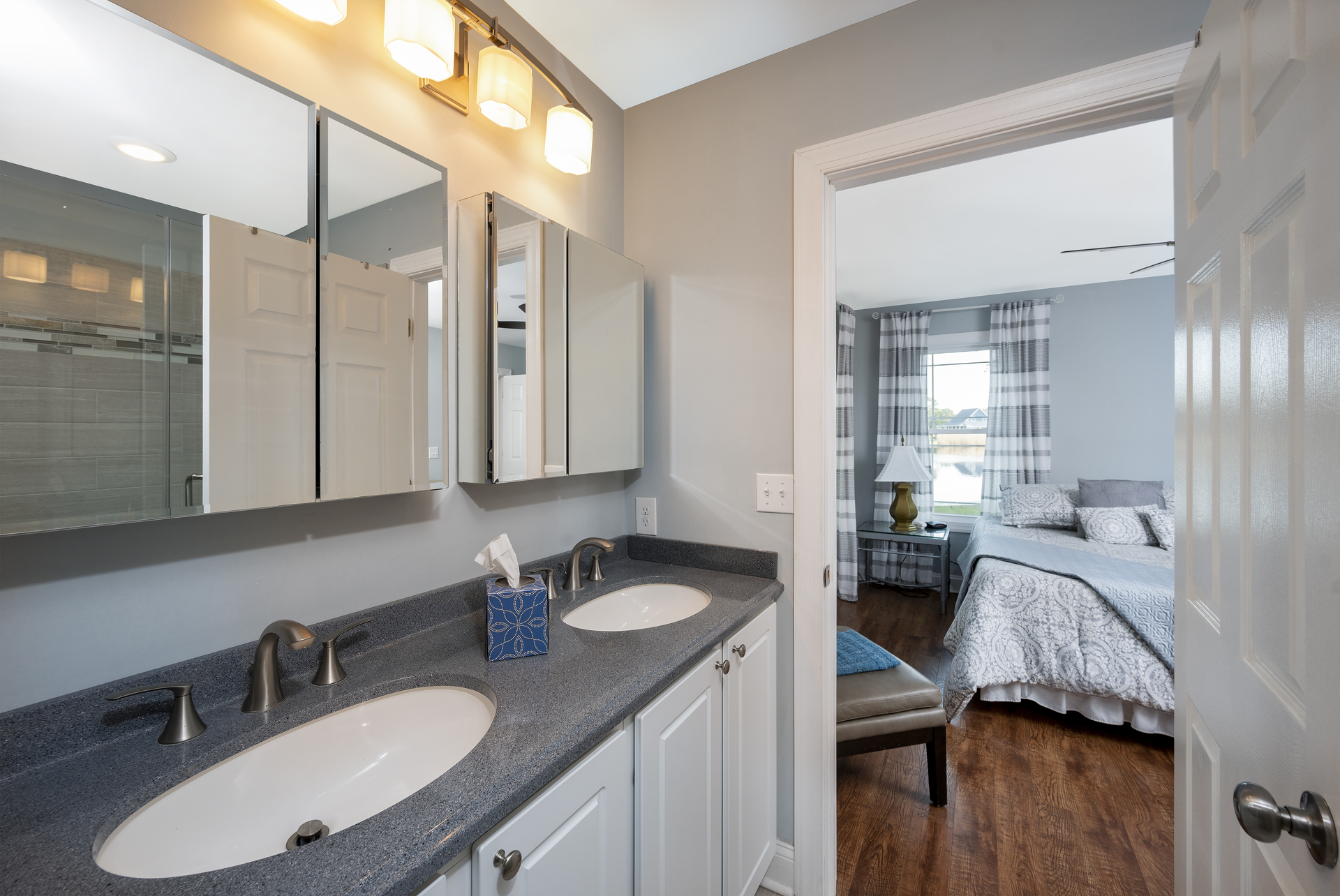 Private Master Bath with Double Vanity.
