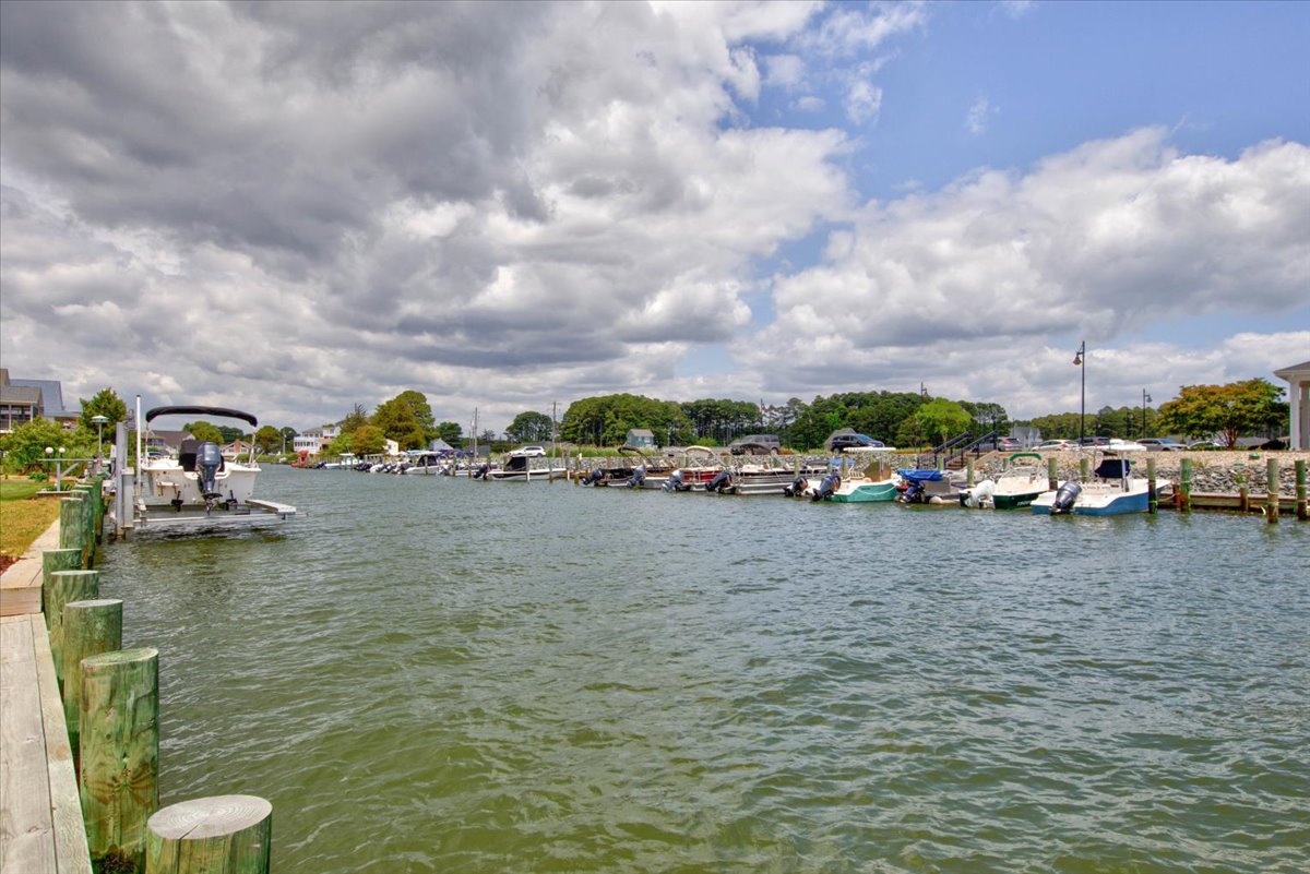 Looking to the left, you'll see Captain's Cove's Marina and Boat Launch (Fees Apply).