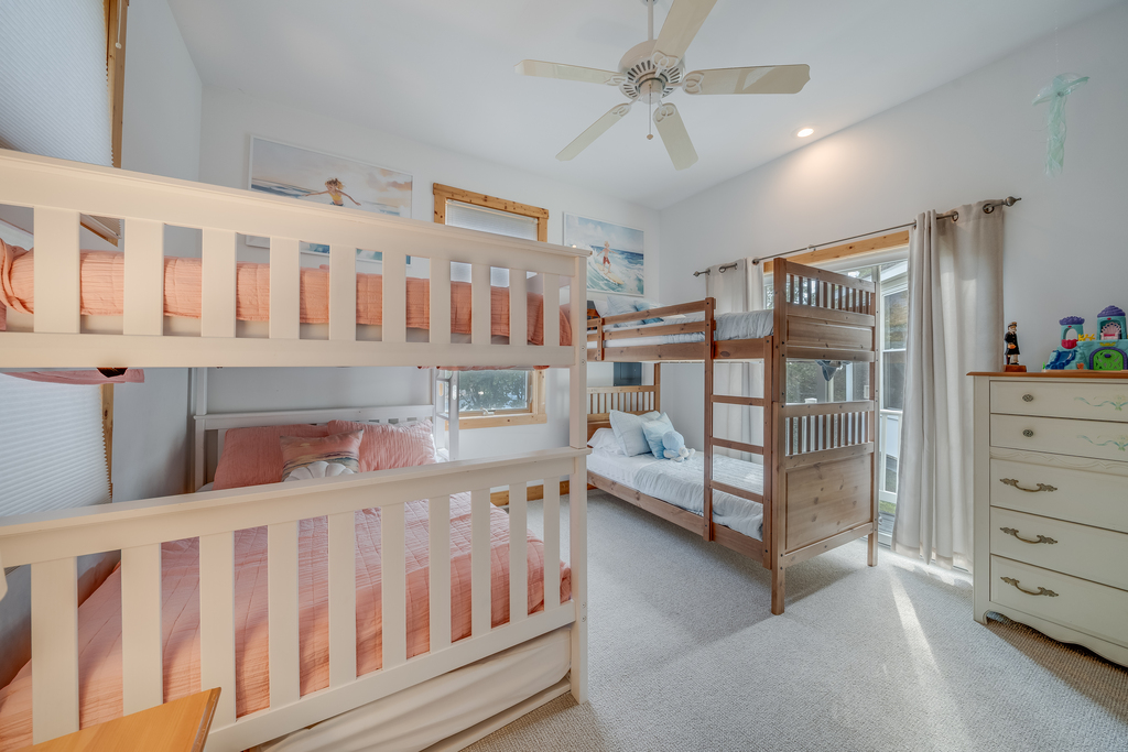 Also on the 1st Floor, Bedroom 2 has a Full over Full Bunkbed with Twin Trundle, and a regular Bunkbed!
