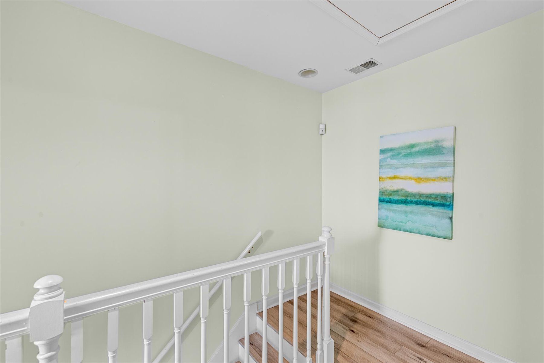 Wander upstairs to find 2 Bedrooms and a Full Bath.