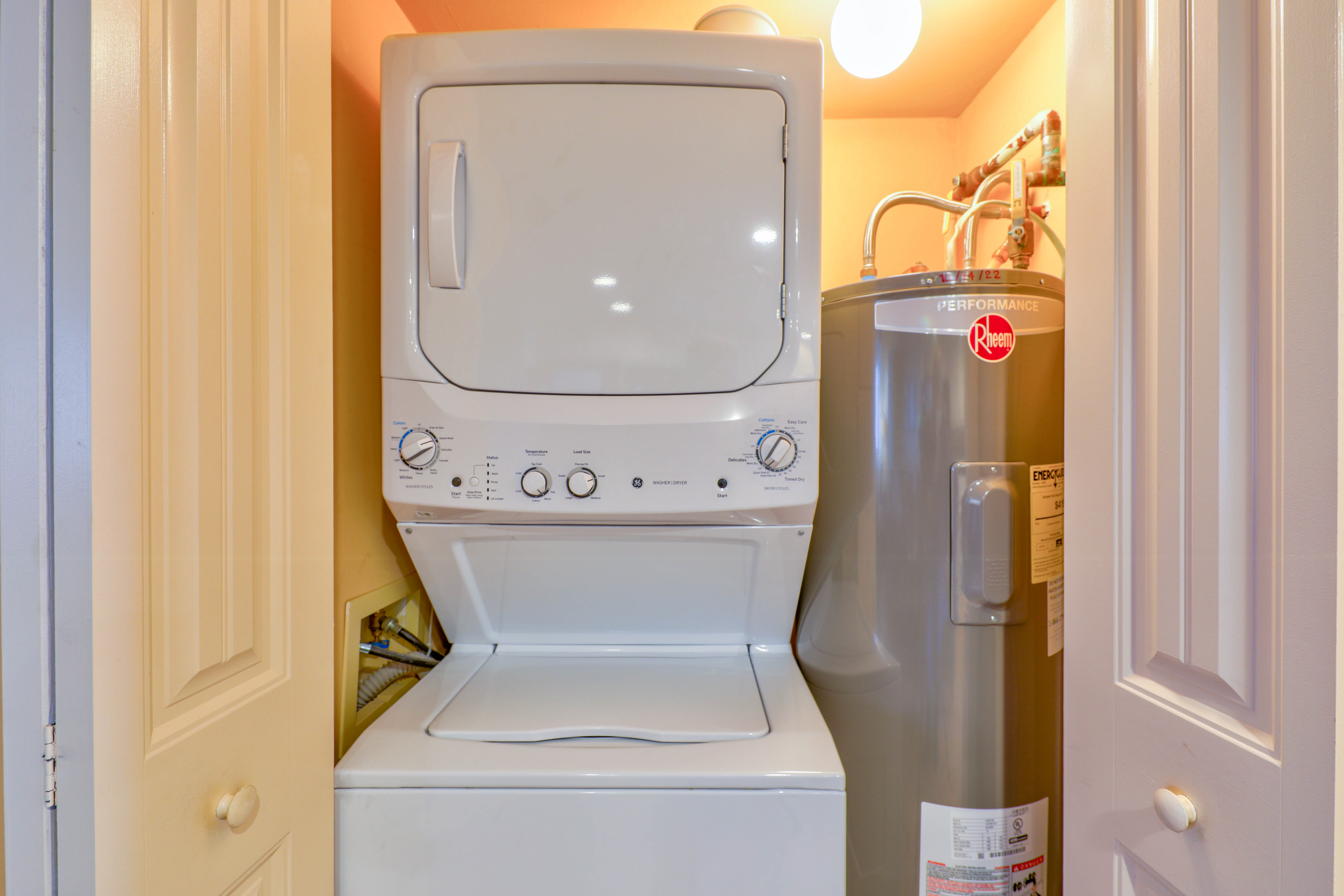 Enjoy the convenient Stacked Washer & Dryer.
