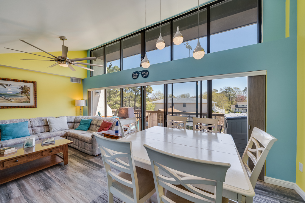 Dine indoors in the comfort of Central AC.