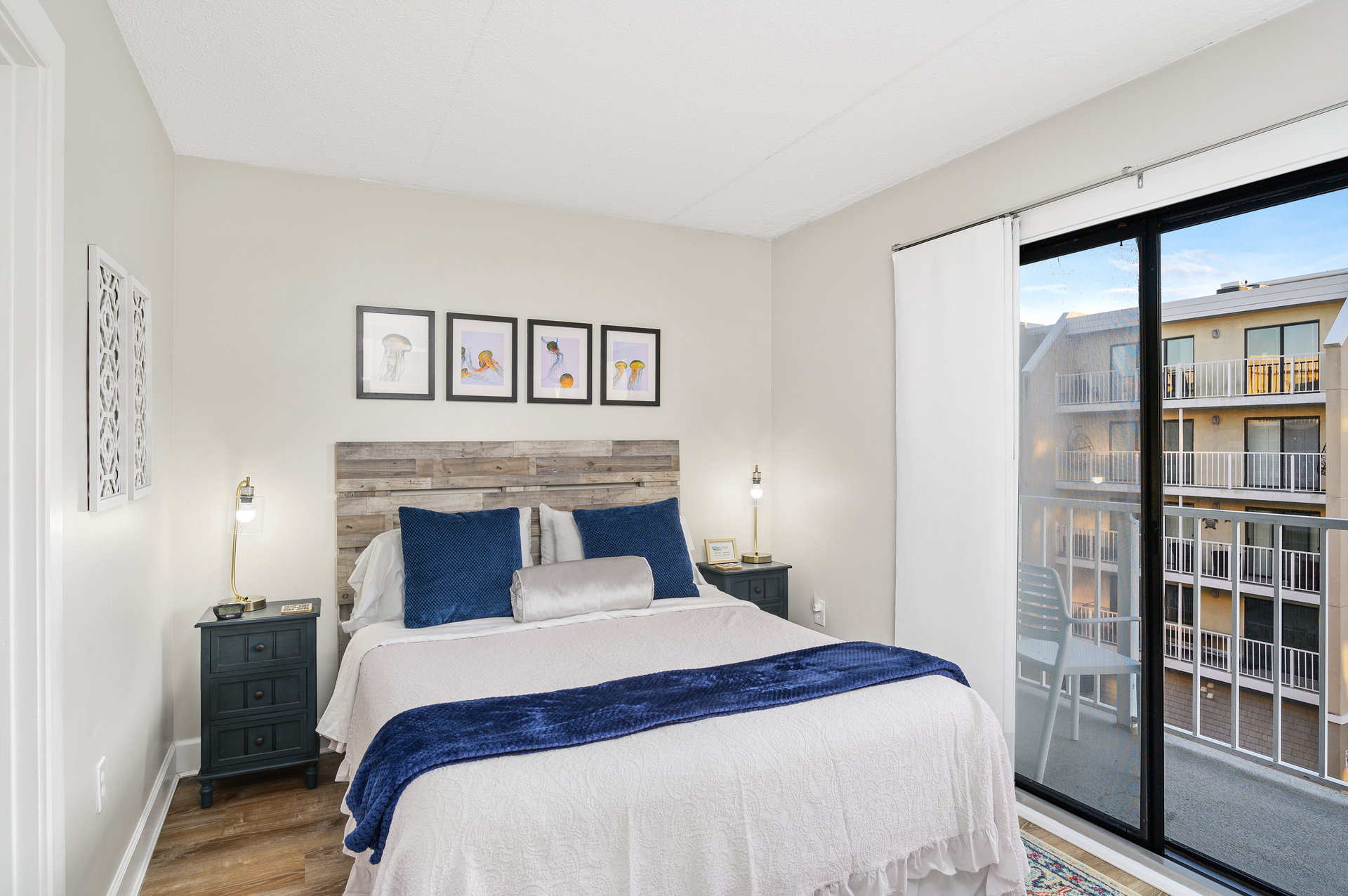 The Primary Bedroom has a cozy Queen bed.