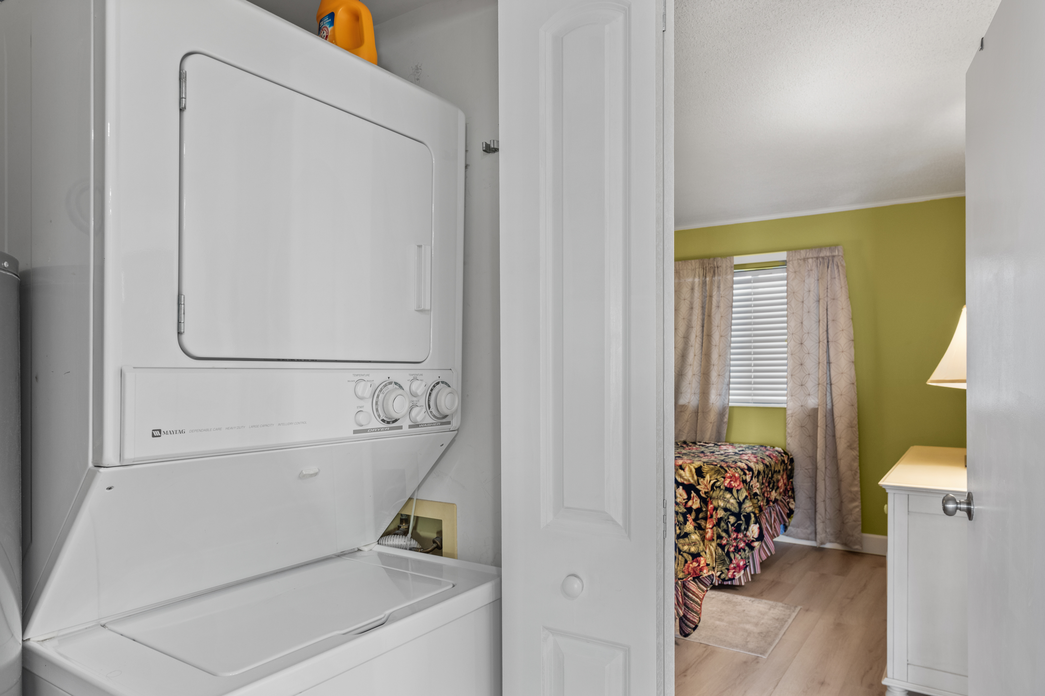 In the Hall is a stacked Washer/Dryer for your convenience!