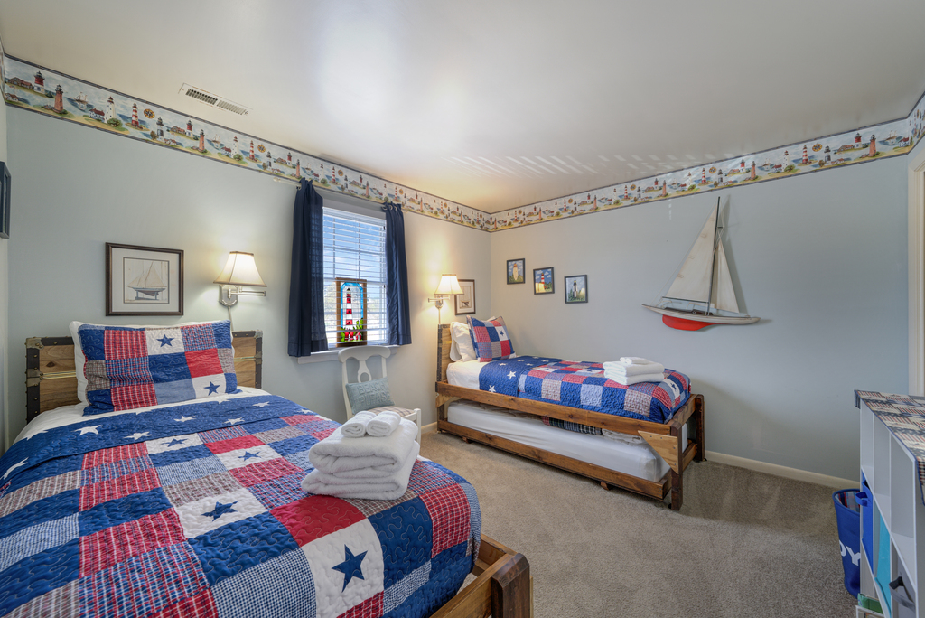 Bedroom 2 is on the 2nd Level with 2 Twins.