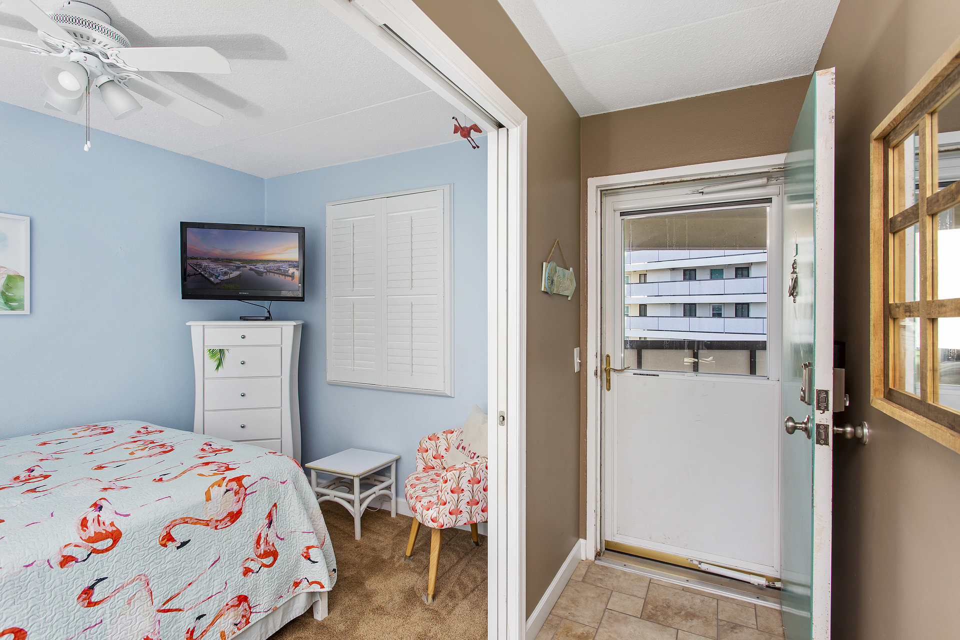 Bedroom 2 is conveniently located right near the entrance!