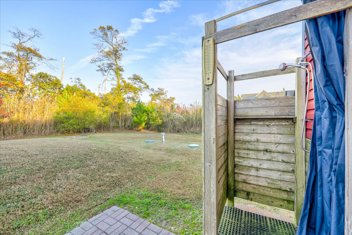 Outdoor Shower for rinsing off sandy feet.
