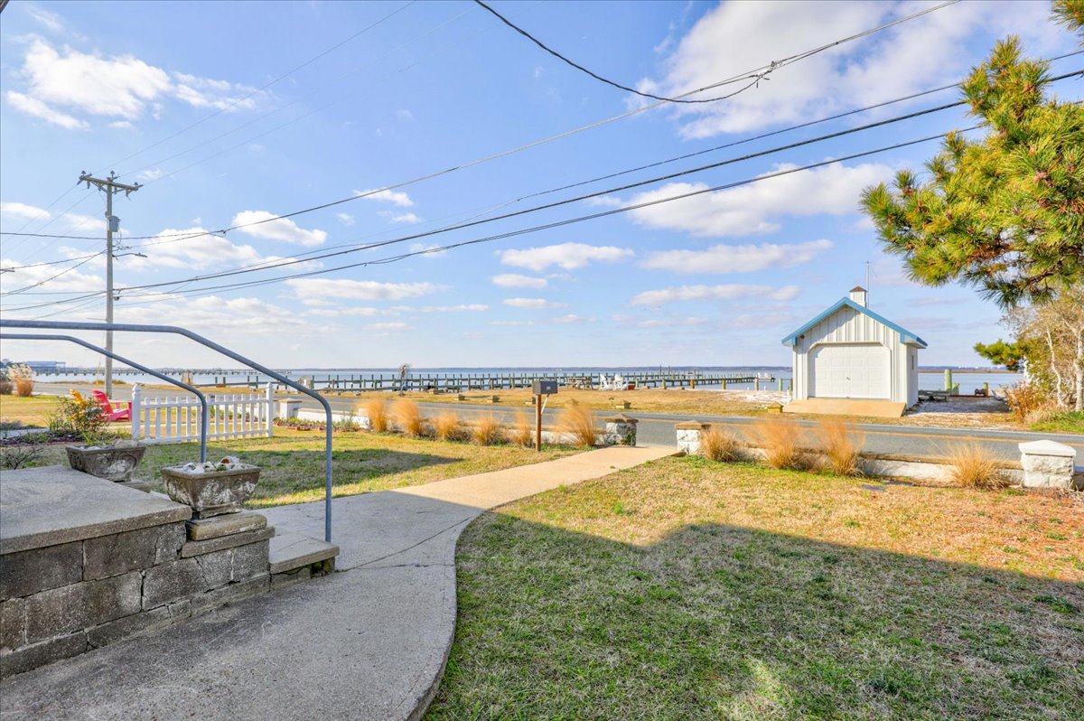 Follow the sidewalk down to the Waterfront.
