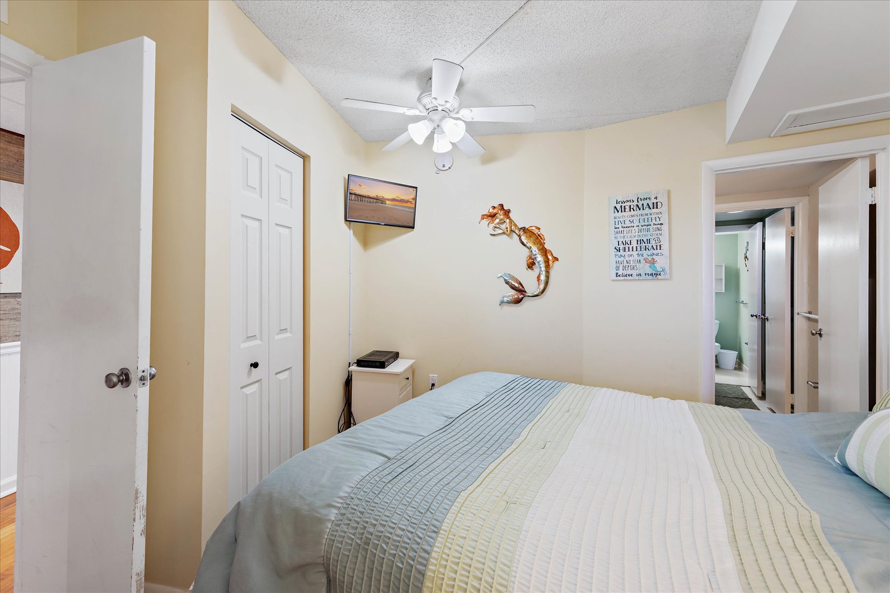 Relax after a Fun-Filled Beach Day & catch a movie on the TV.