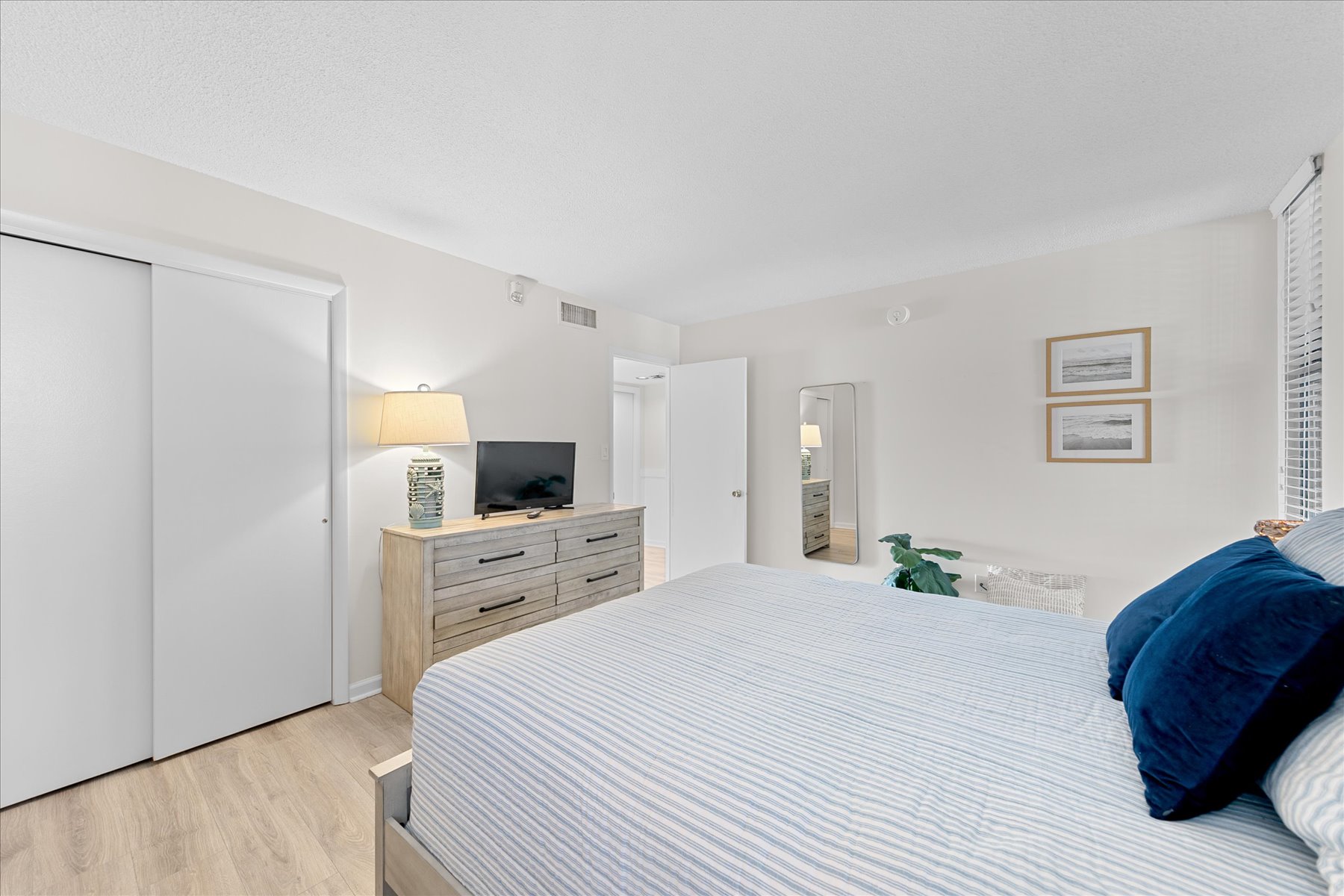 A closet and Dresser to unpack and feel right at Home.