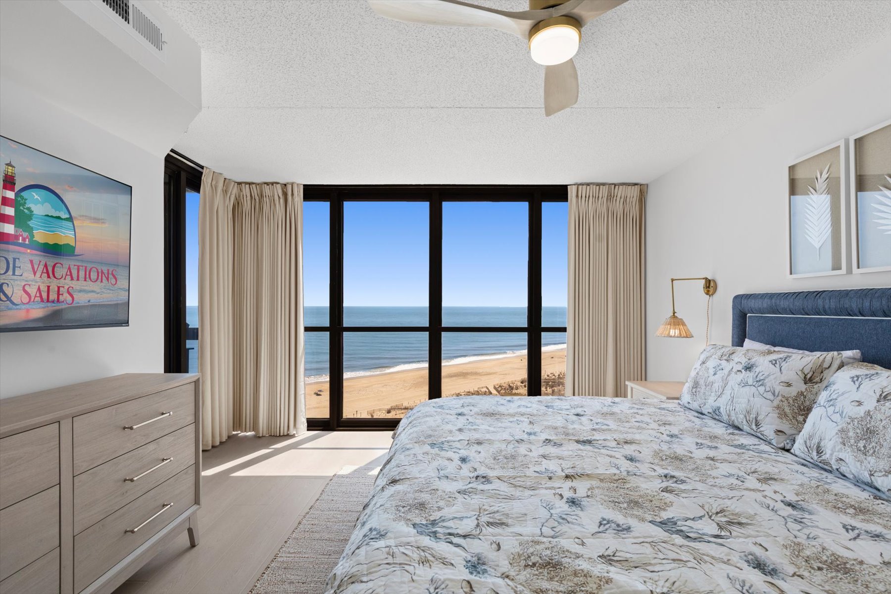 Wake up to serene ocean views from you King bed.