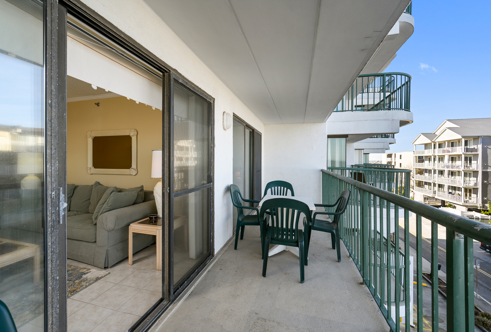 Enjoy the large balcony, with seating and access from the living room or from the Master Bedroom