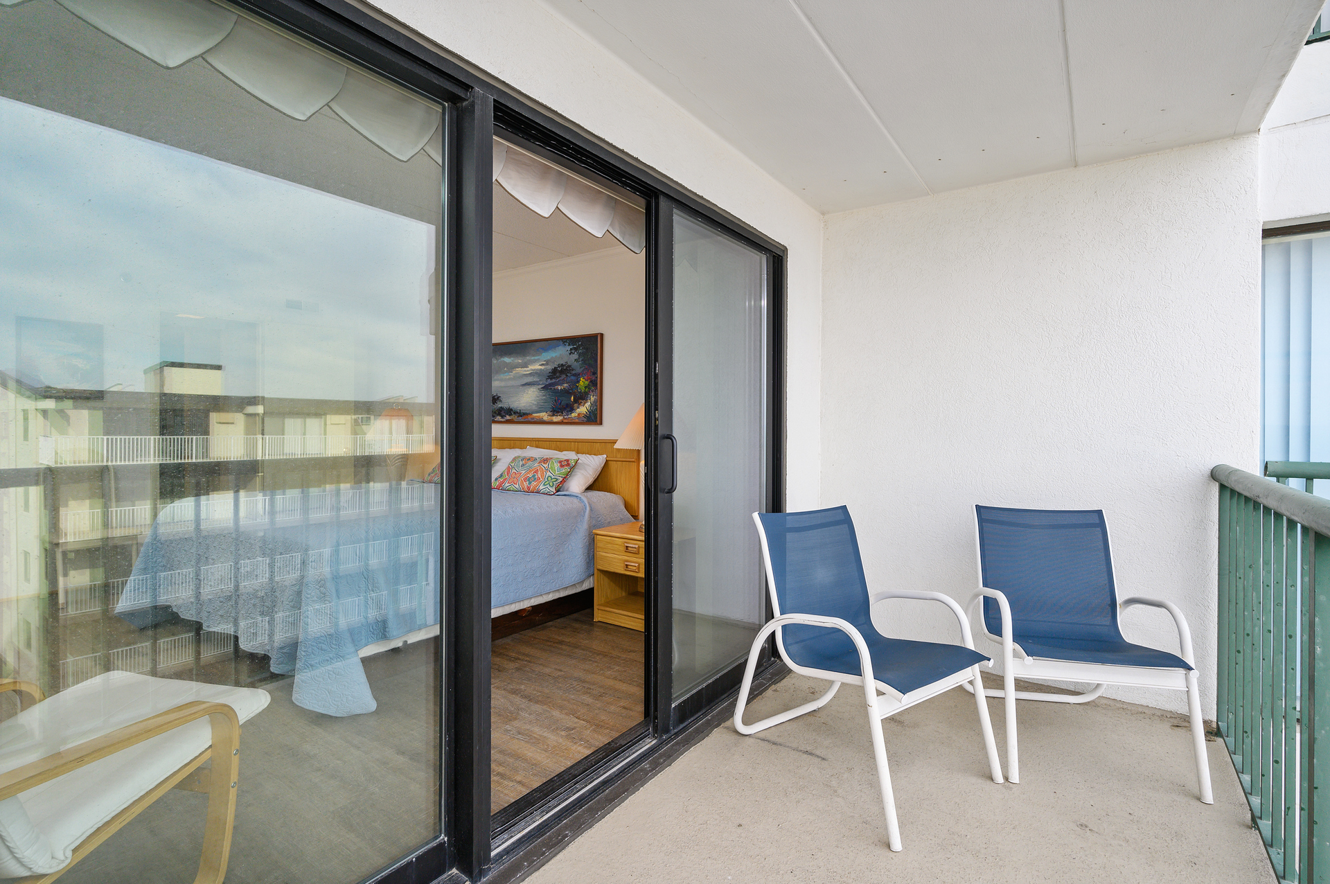 Balcony access from the living room or the Primary Bedroom