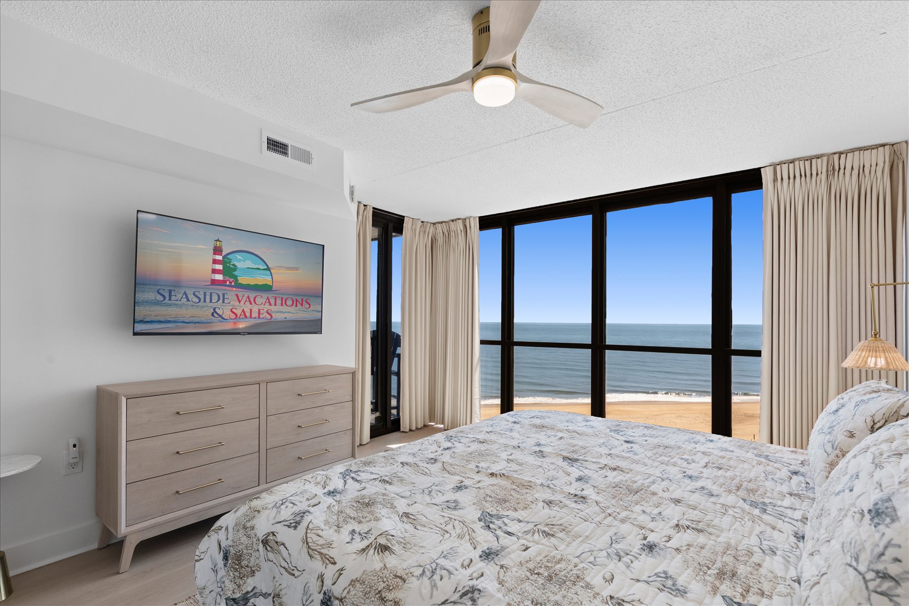 Wind down and relaxing while watching a movie oceanside.