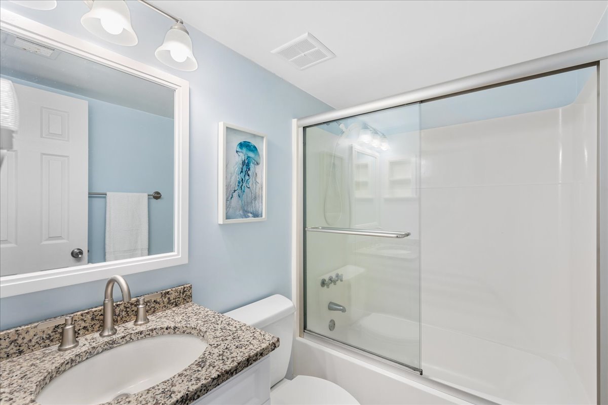 The Hall Bath offers a Spacious Shower/Tub Combo.