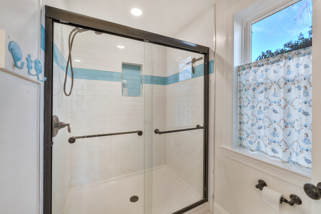 Gorgeous Custom Tile with Blue Accents.