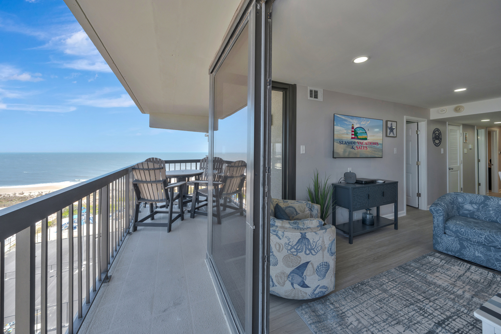 Dine Al Fresco while listening to the Waves crash the Shore.