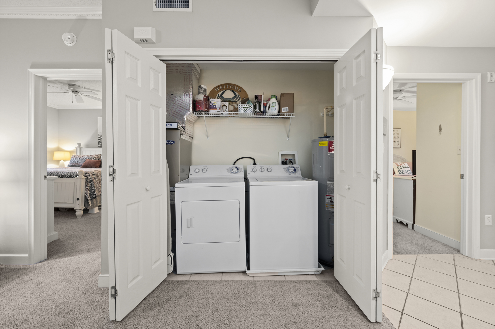 Down the hall you'll find a Full Size Washer and Dryer for your convenience.