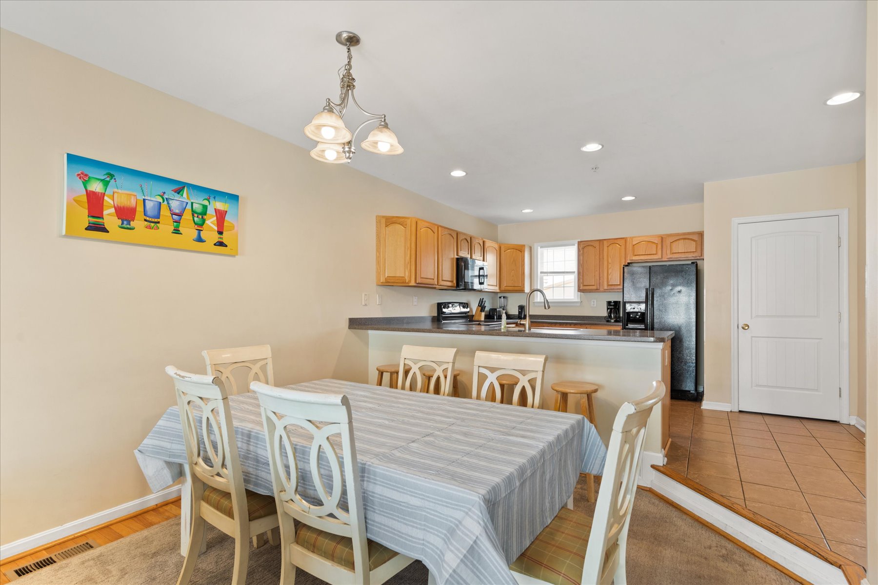 Gather round the Dining room table for a home cooked meal or your favorite take-out!