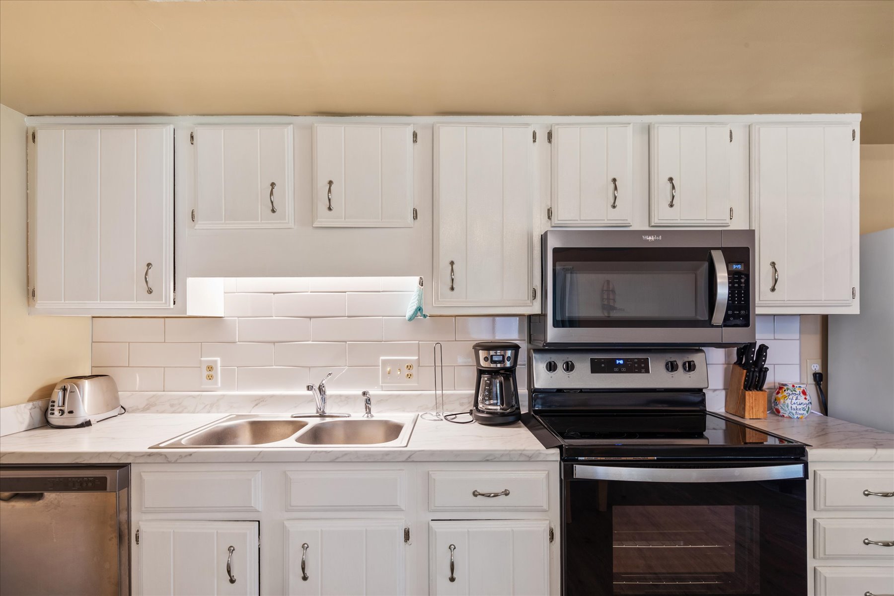 Stainless steel appliances.