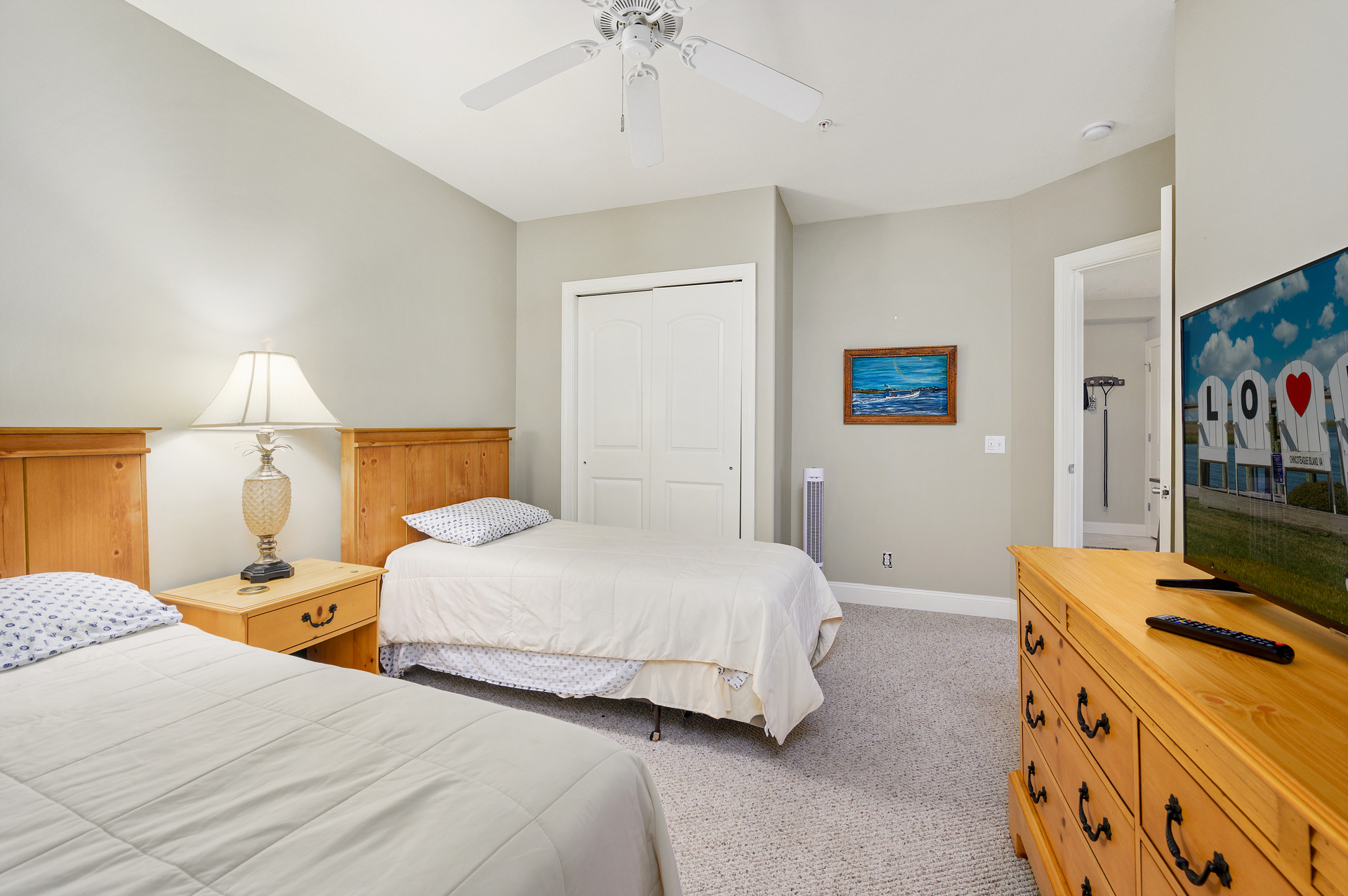 Bedroom 3 has 2 Twin Beds.