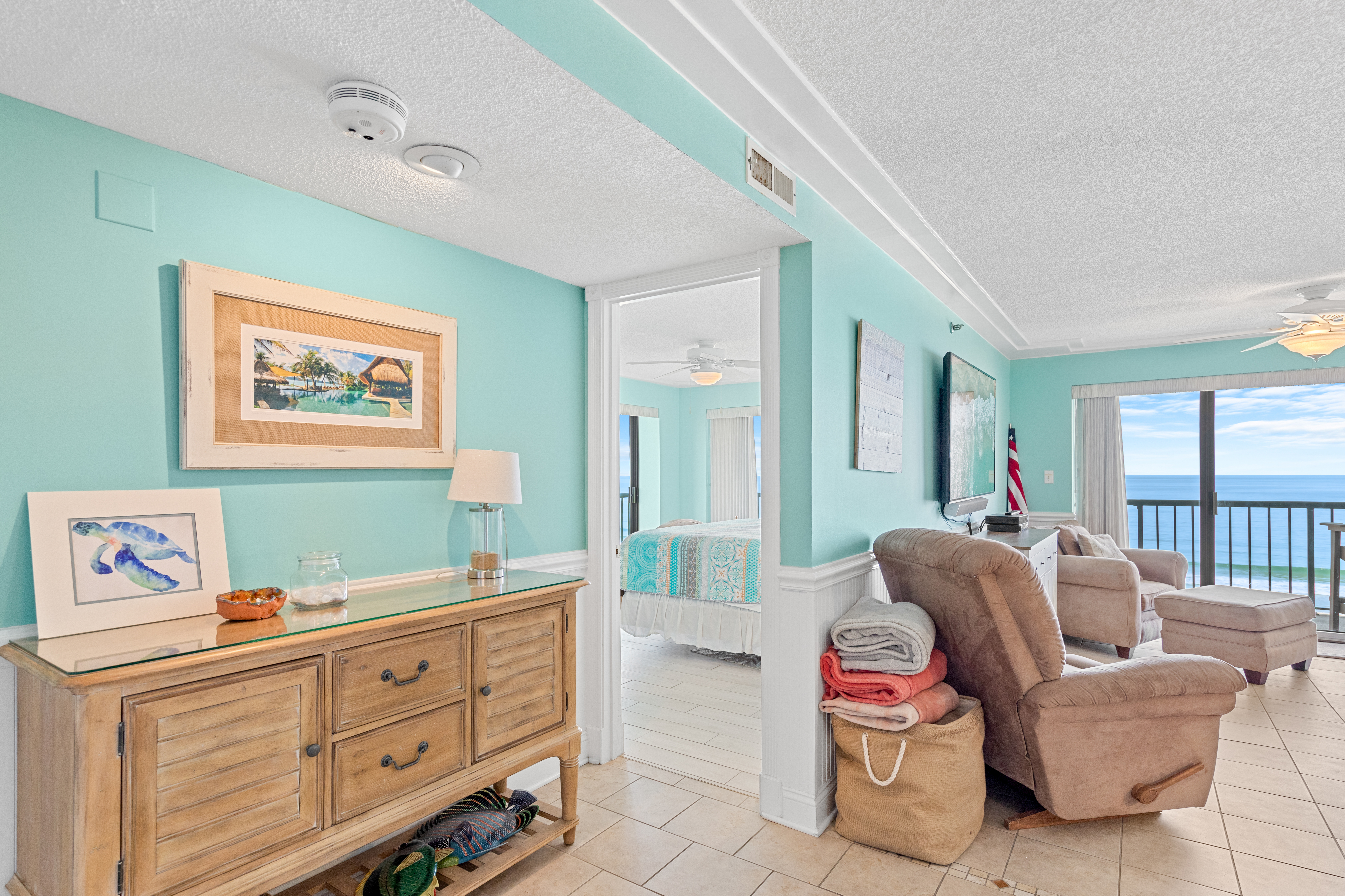 Off the Living room is the Primary Bedroom.