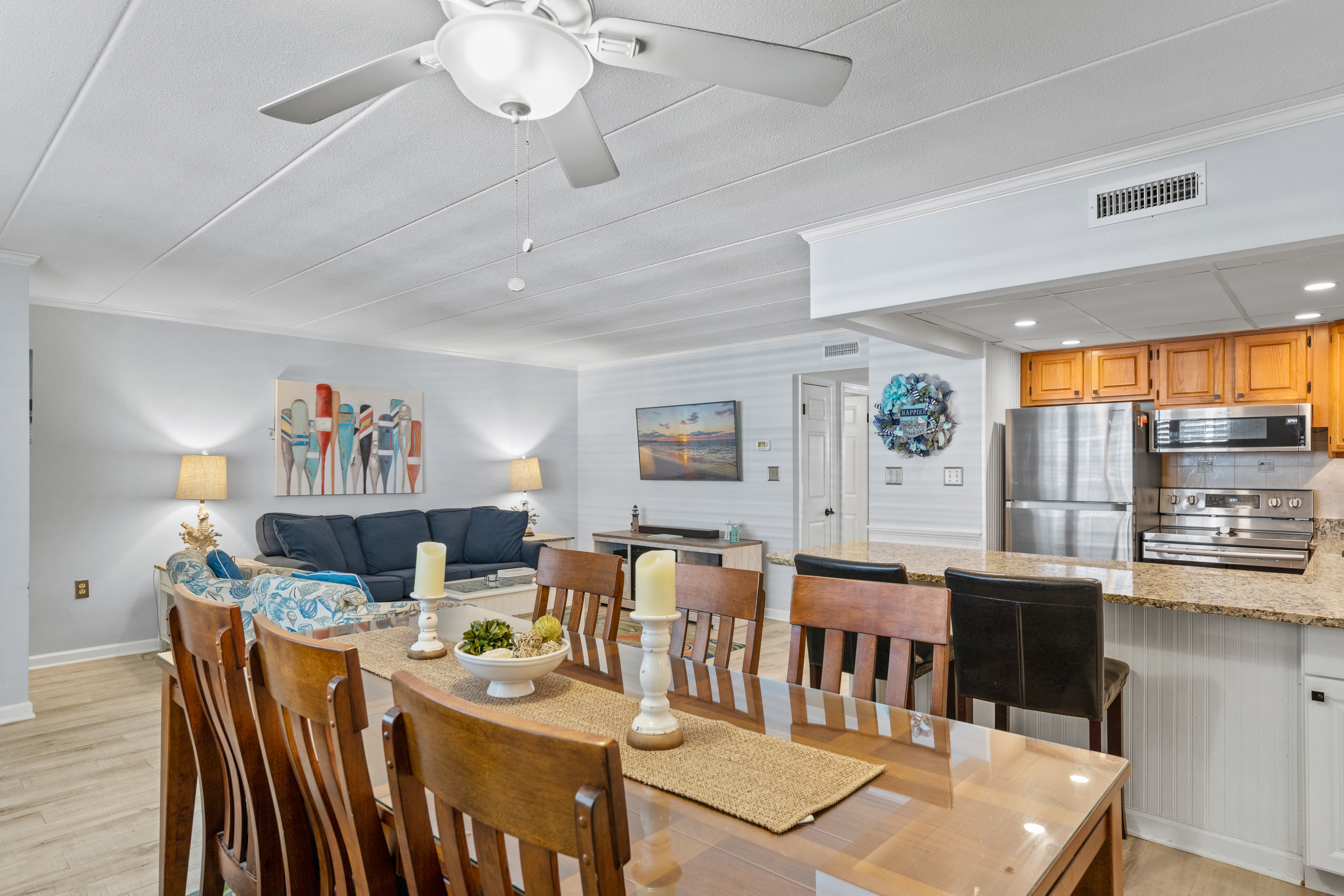 The Dining Area flows into the gorgeous Living Area.