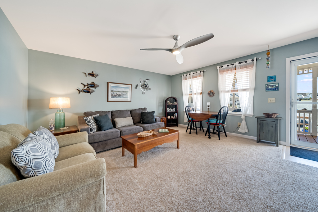 Relax in the comfortable Living Area after a fun-filled day at the Beach.