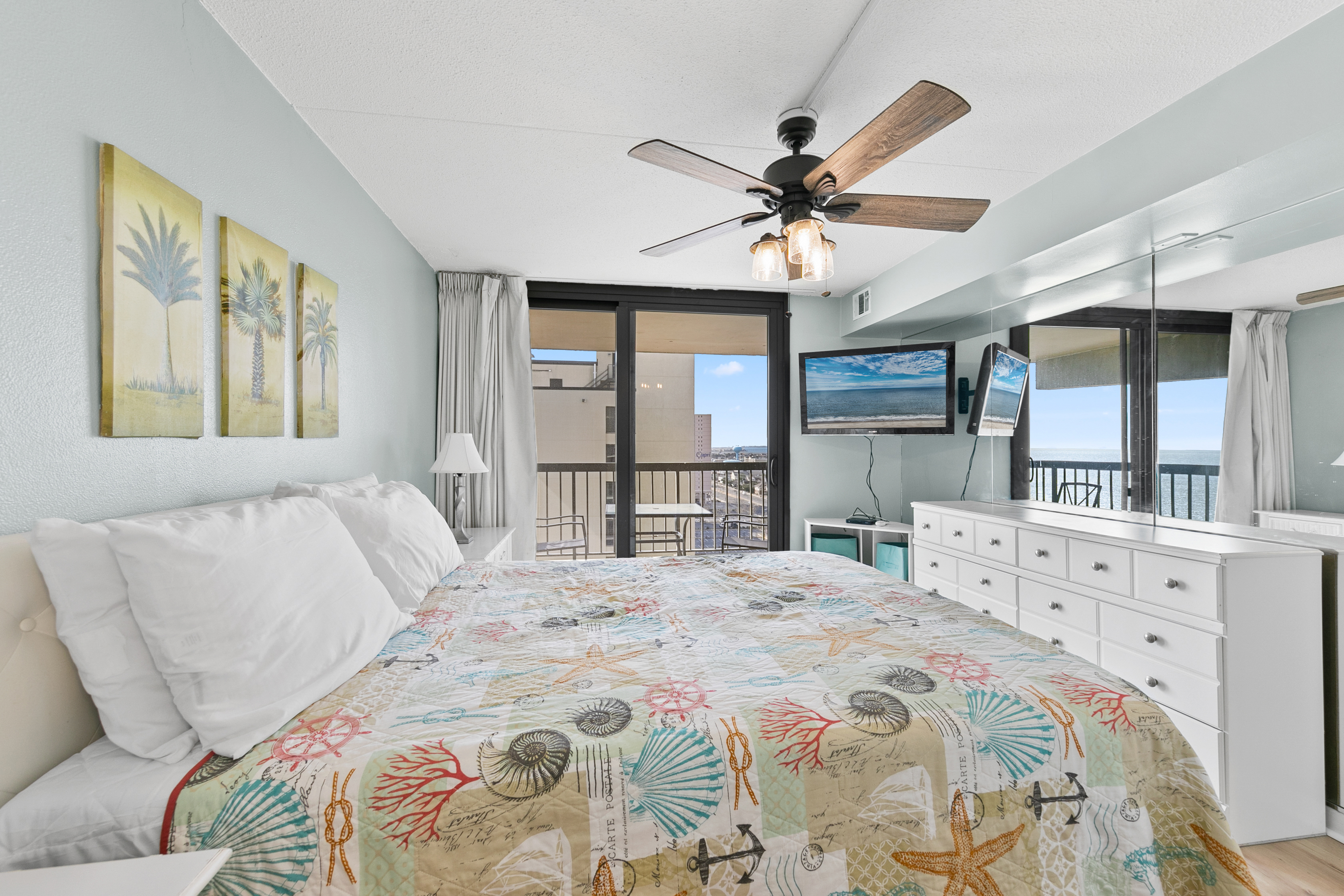 This Primary Bedroom also has a Flat Screen Cable TV.