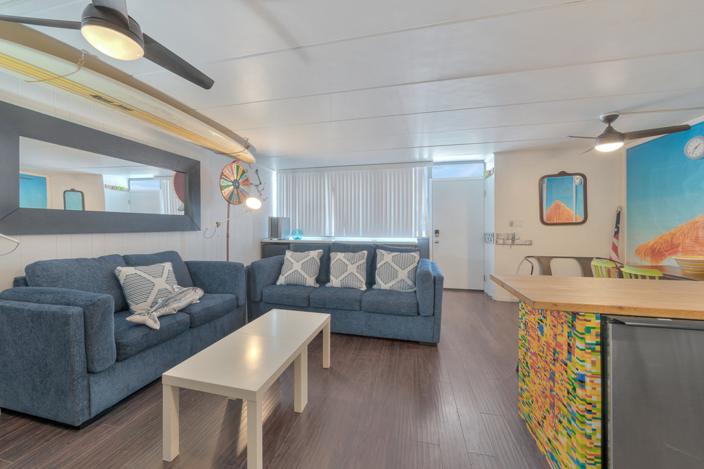 Adorned in Tropical & Bright Colors throughout, you'll always feel like you're on Vacation Time!