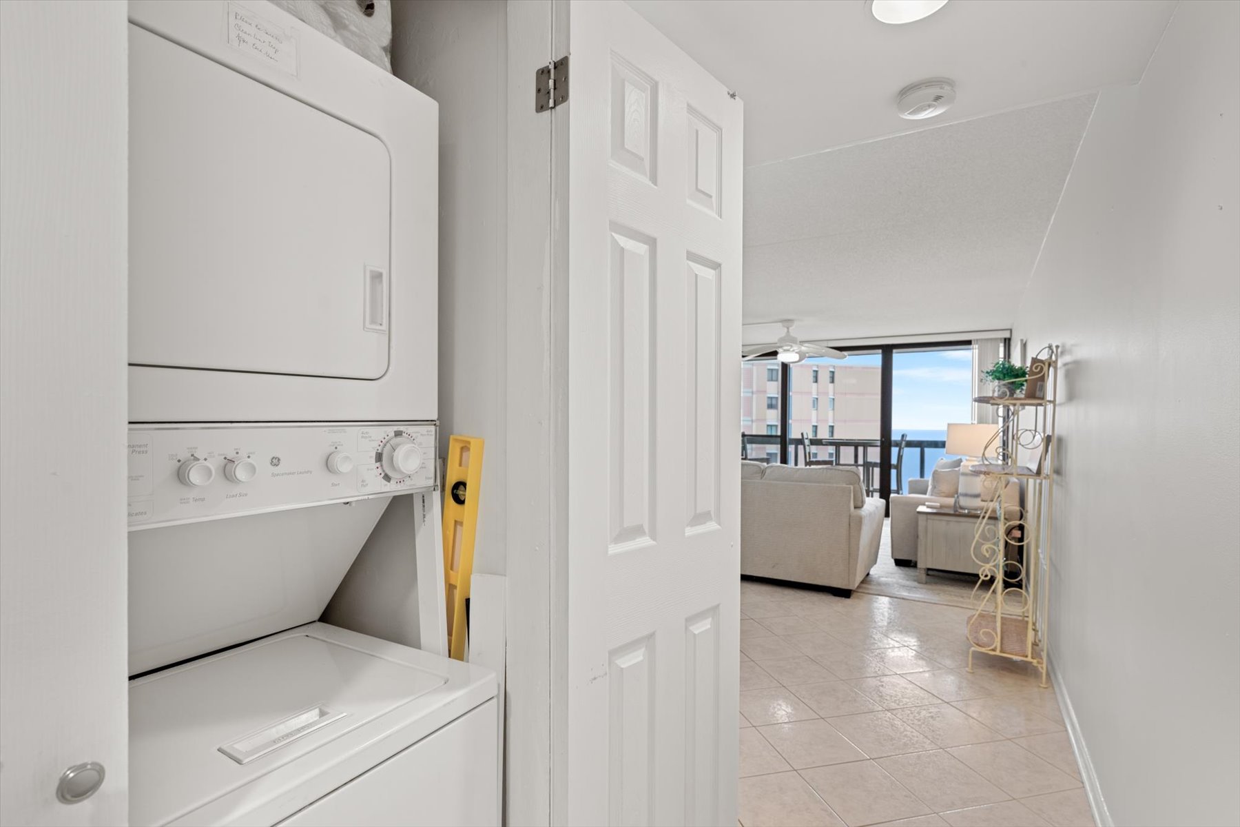 Stacked washer & dryer in the entry hall for your convenience!