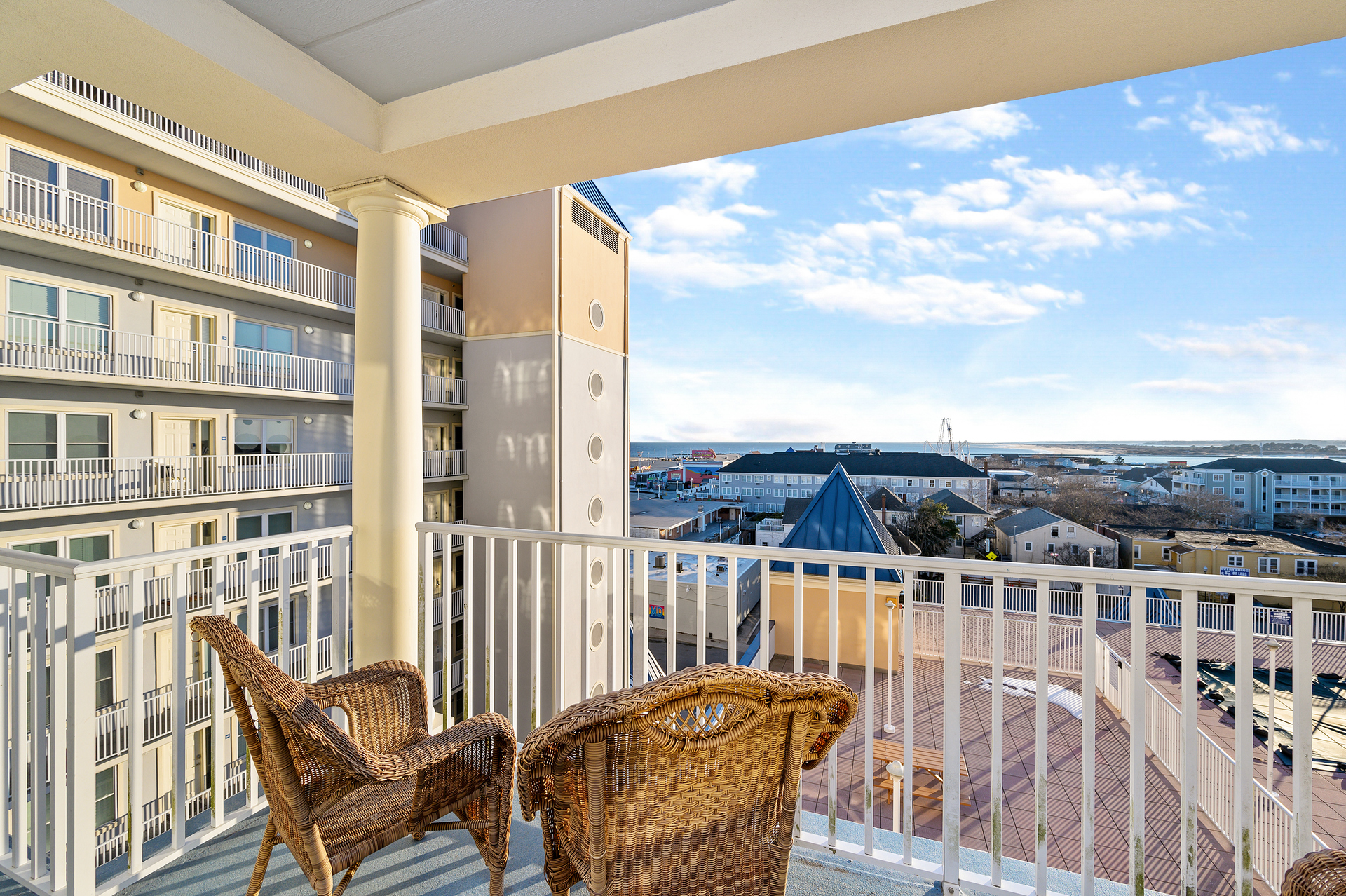 Enjoy the Private Balcony over looking Ocean City!