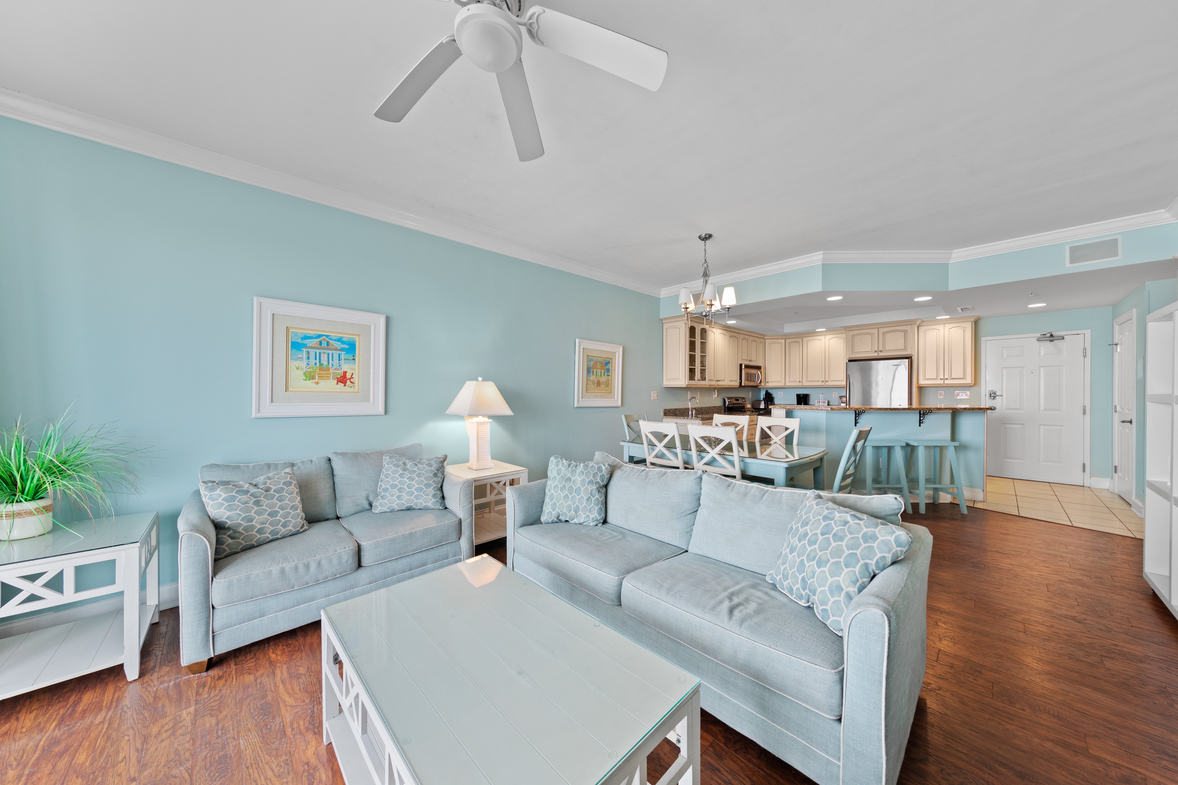 This Stunning Home is adorned in Light, Beachy Blues throughout!