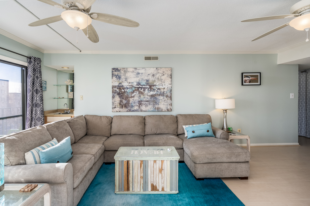 Plenty of space for the family to get cozy in this living room.