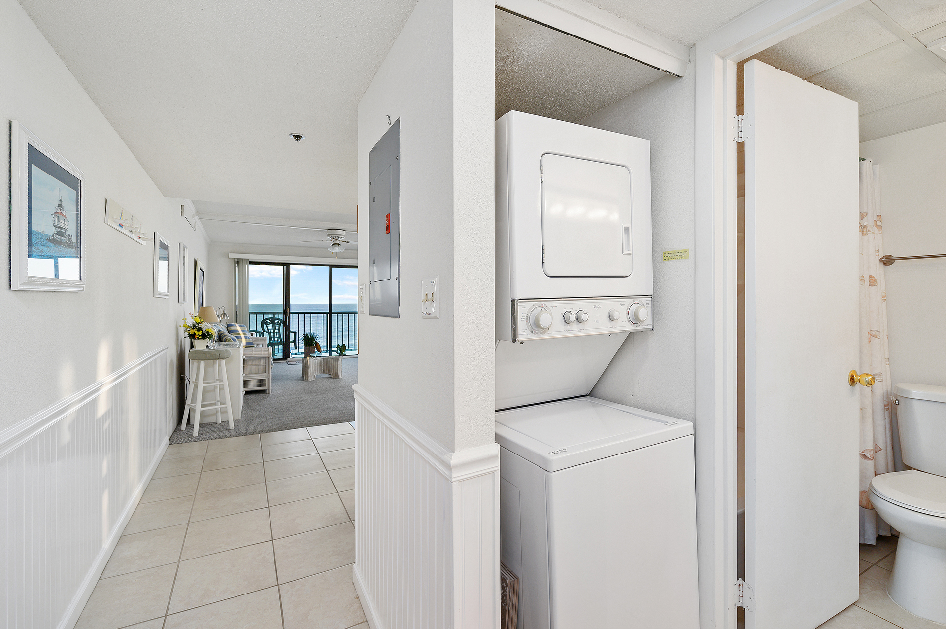 Convenient washer/dryer right in the condo in case you need to run a quick load!