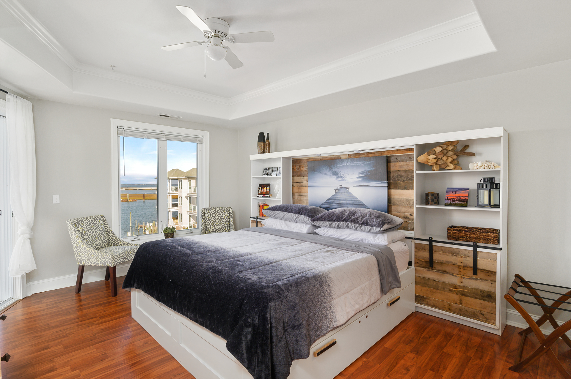 Stunning Master Bedroom is Bayfront and has a King Bed.