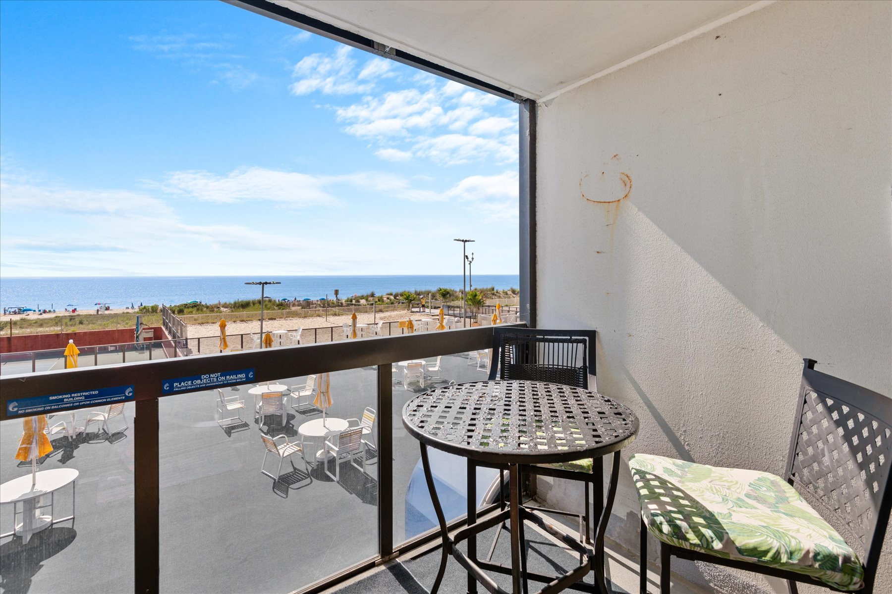 A gorgeous Ocean Front View from the Balcony.