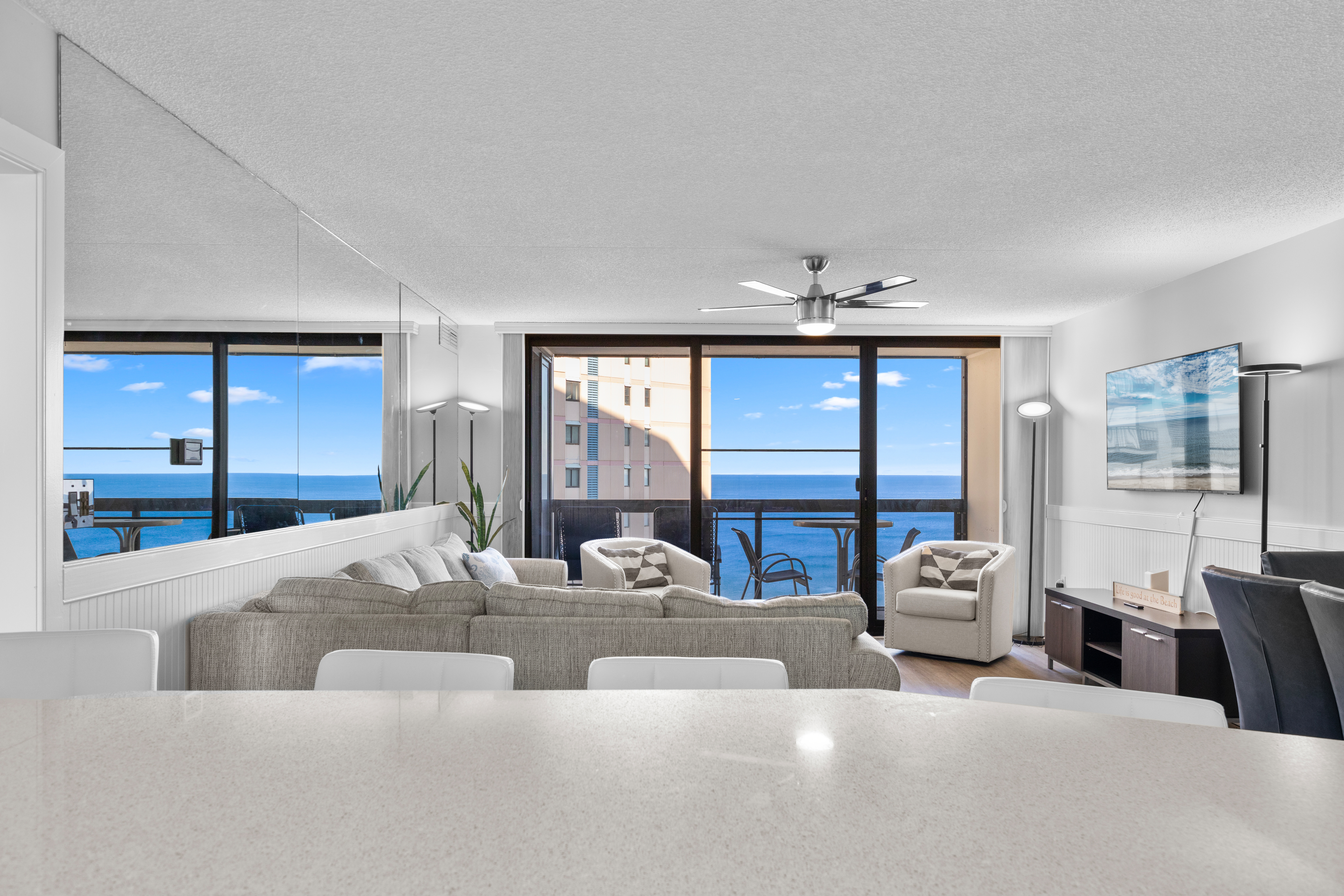 Blue ocean views for as far as the eye can see.