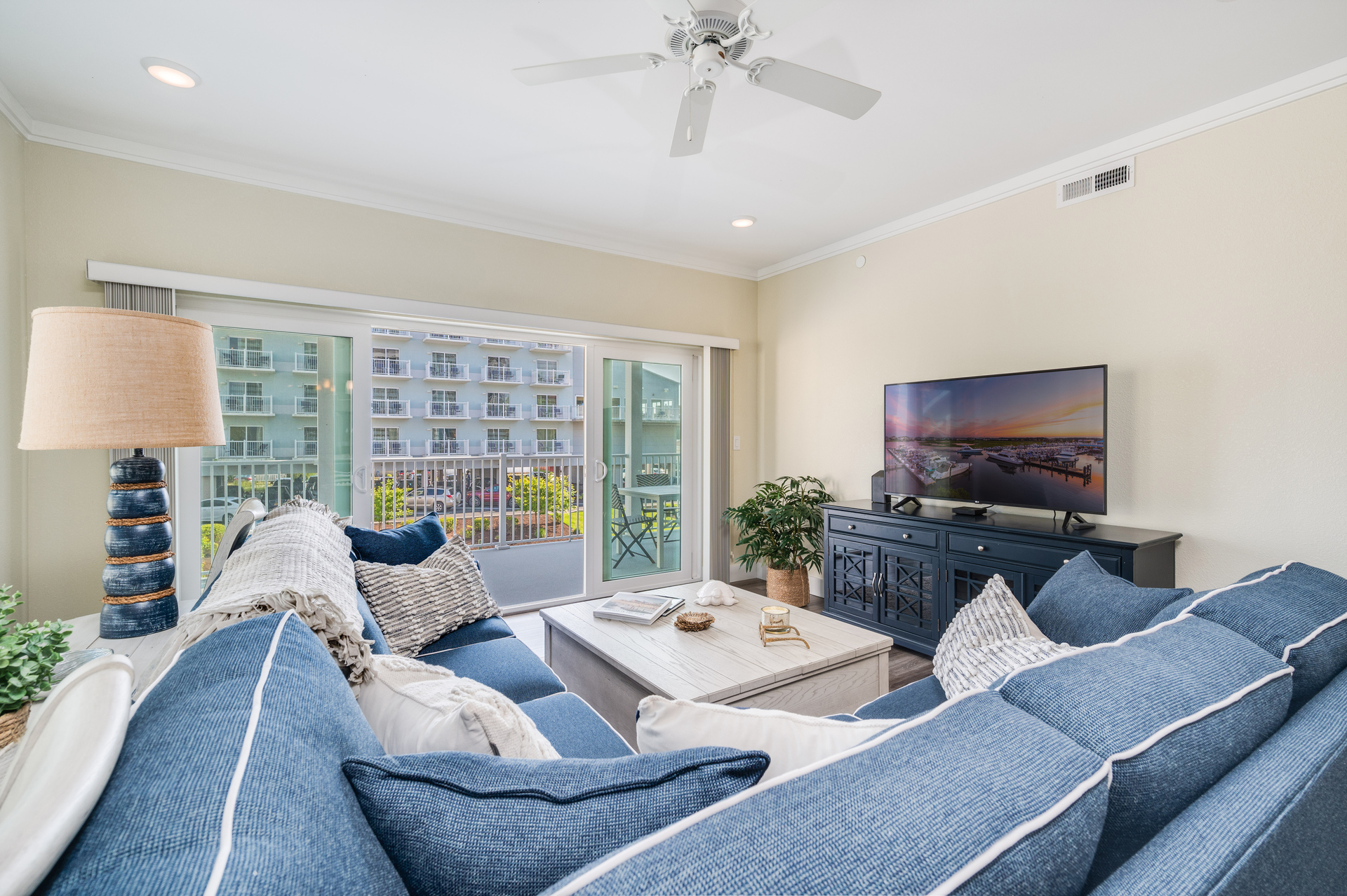 There is plenty of space for the family to get together and enjoy a family movie night!