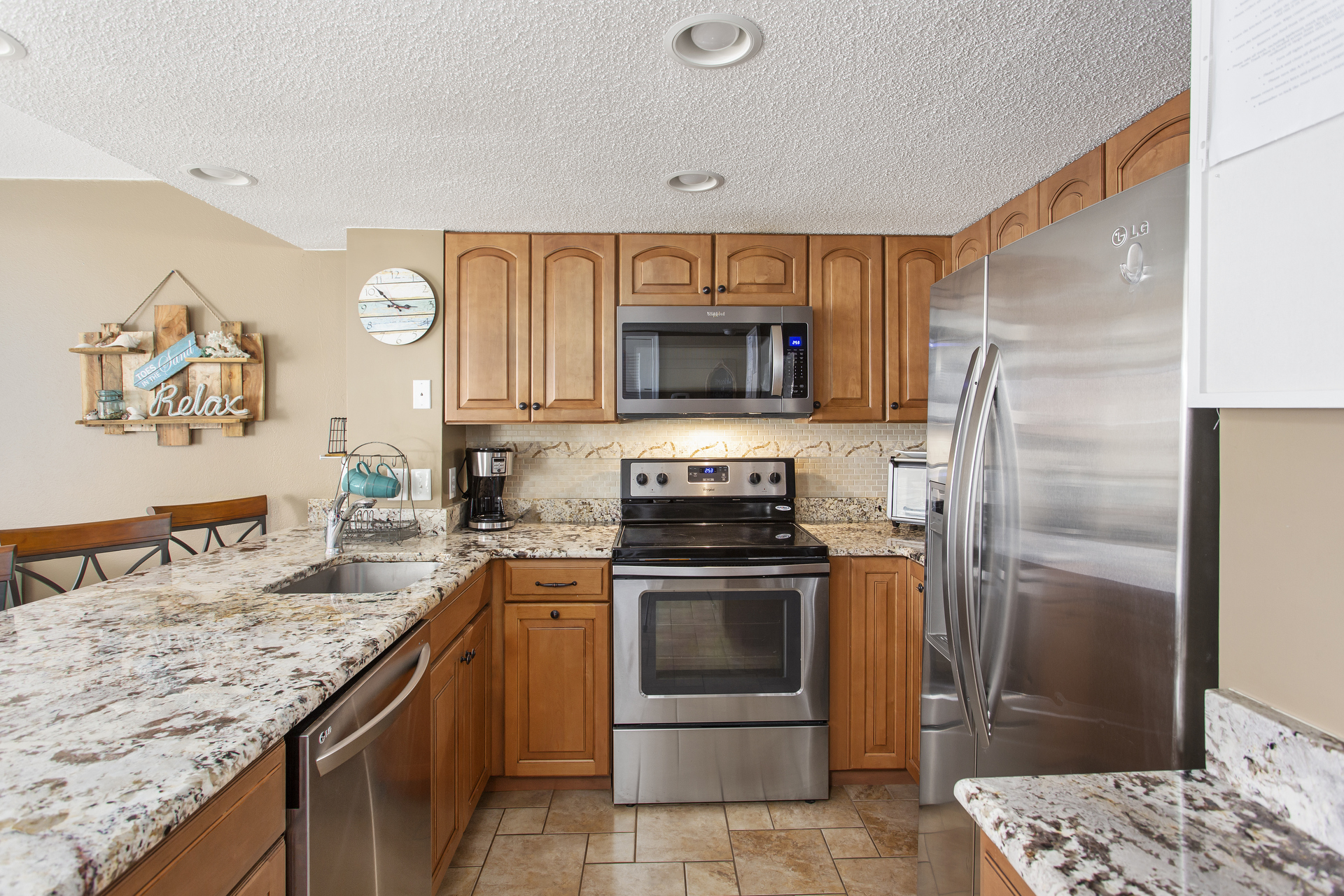 Beautiful stainless appliances and ample countertop space will be a dream for any mealtime