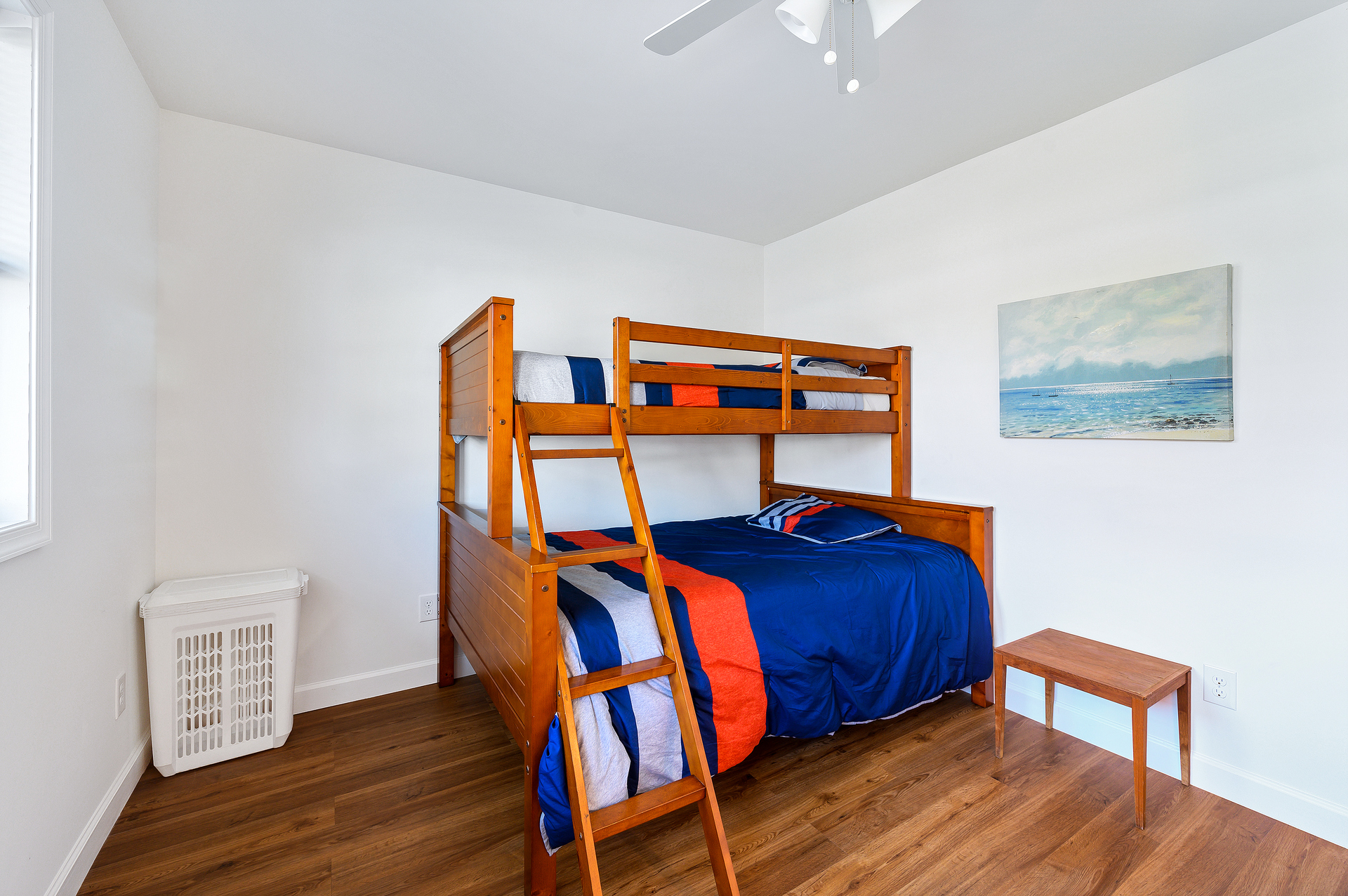 Bedroom 2 has a Pyramid Bunk (Twin over Full).