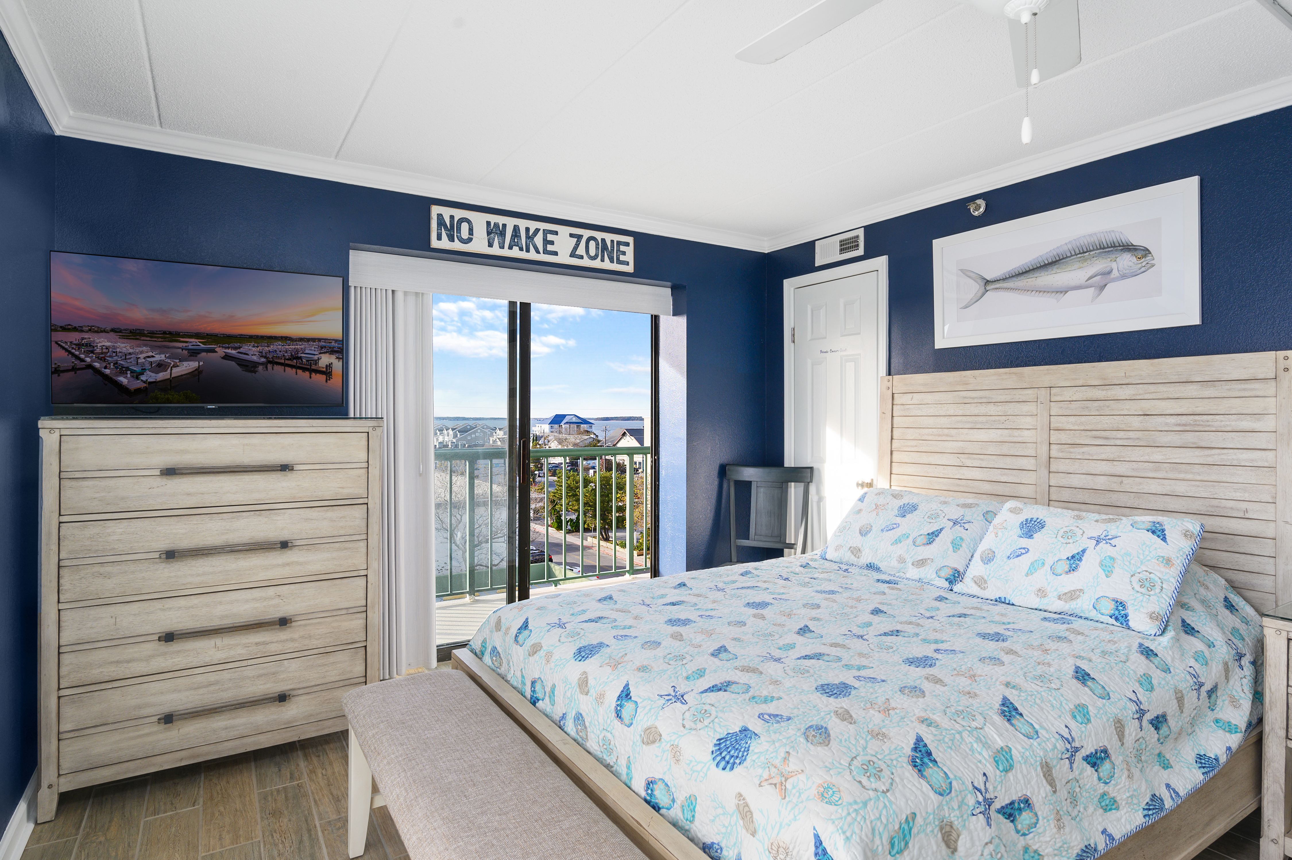 Relax and unwind in the cool Blues of Bedroom 3