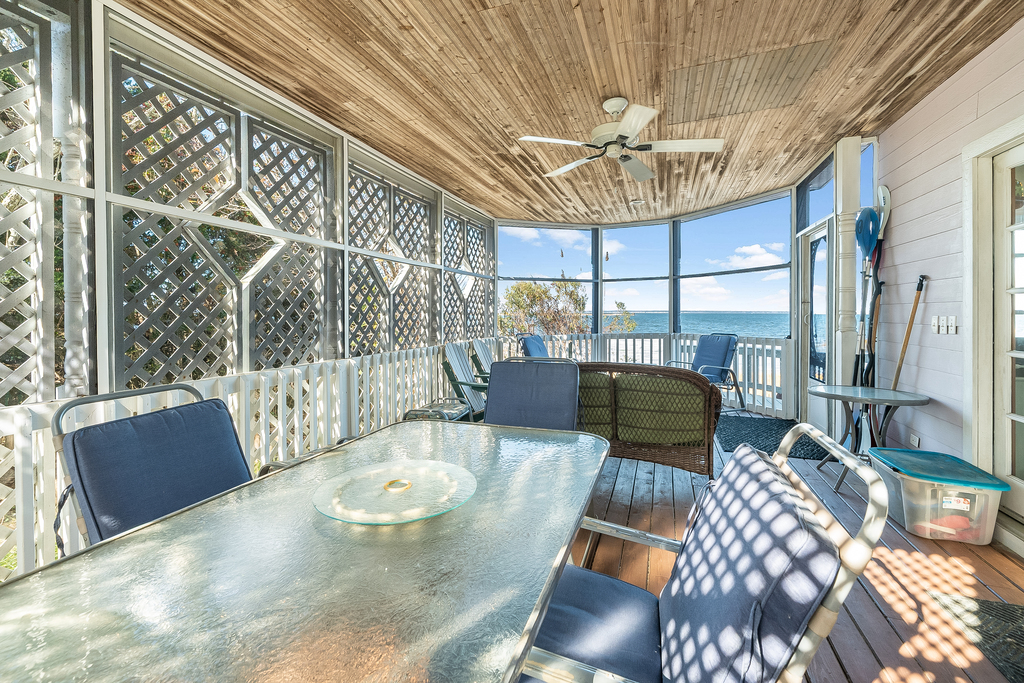 You can also dine Al-Fresco on the Waterfront Screened Porch!