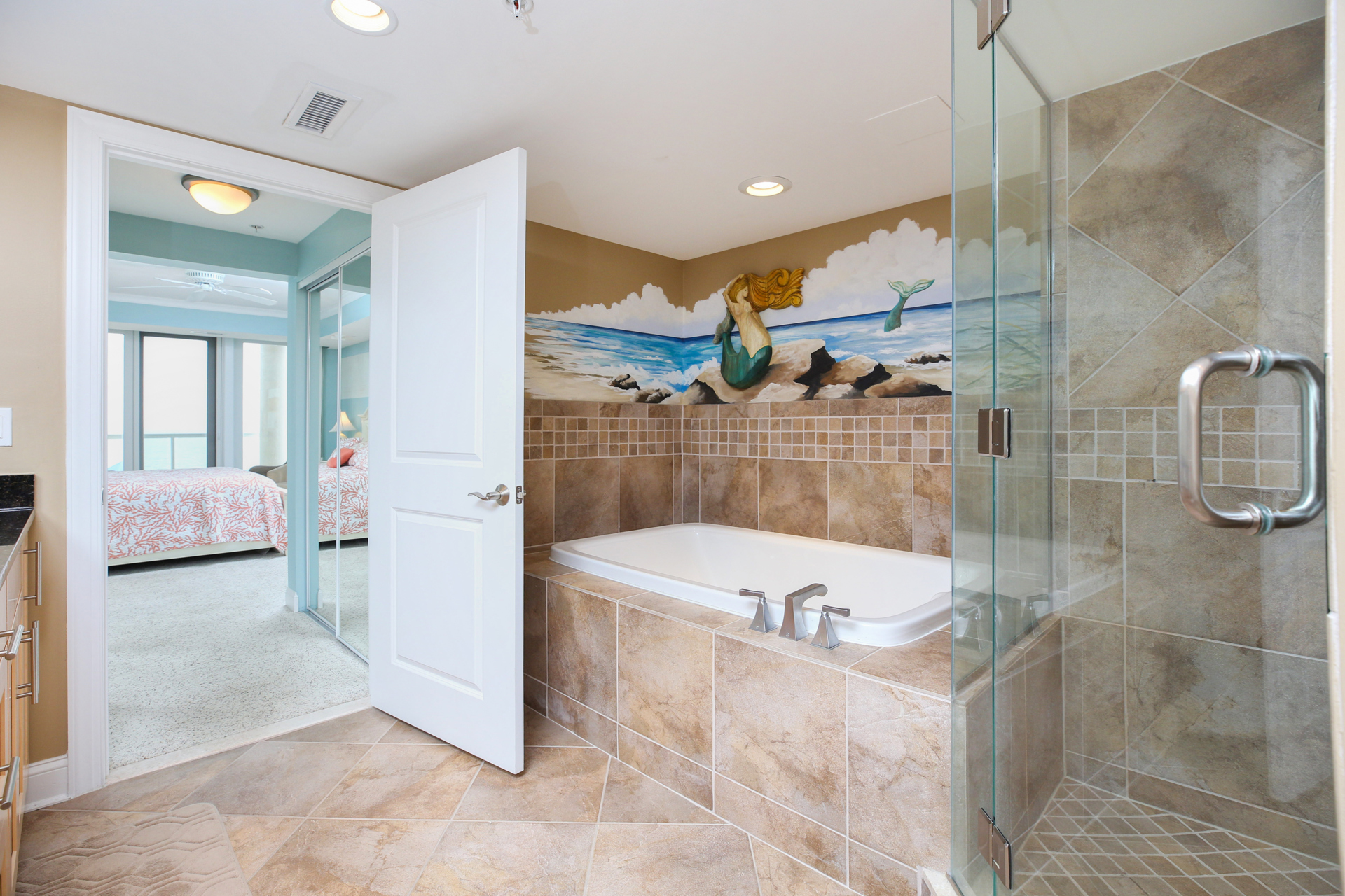 Breathtaking Murals in the Primary Bath.